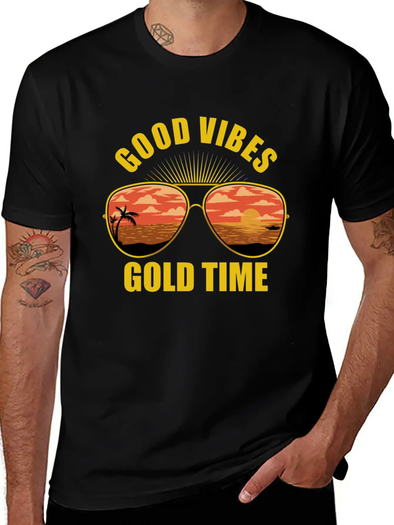 Eyeglasses Beach Sunset Essential Cotton Tee For Daily Outfits – Unisex Style