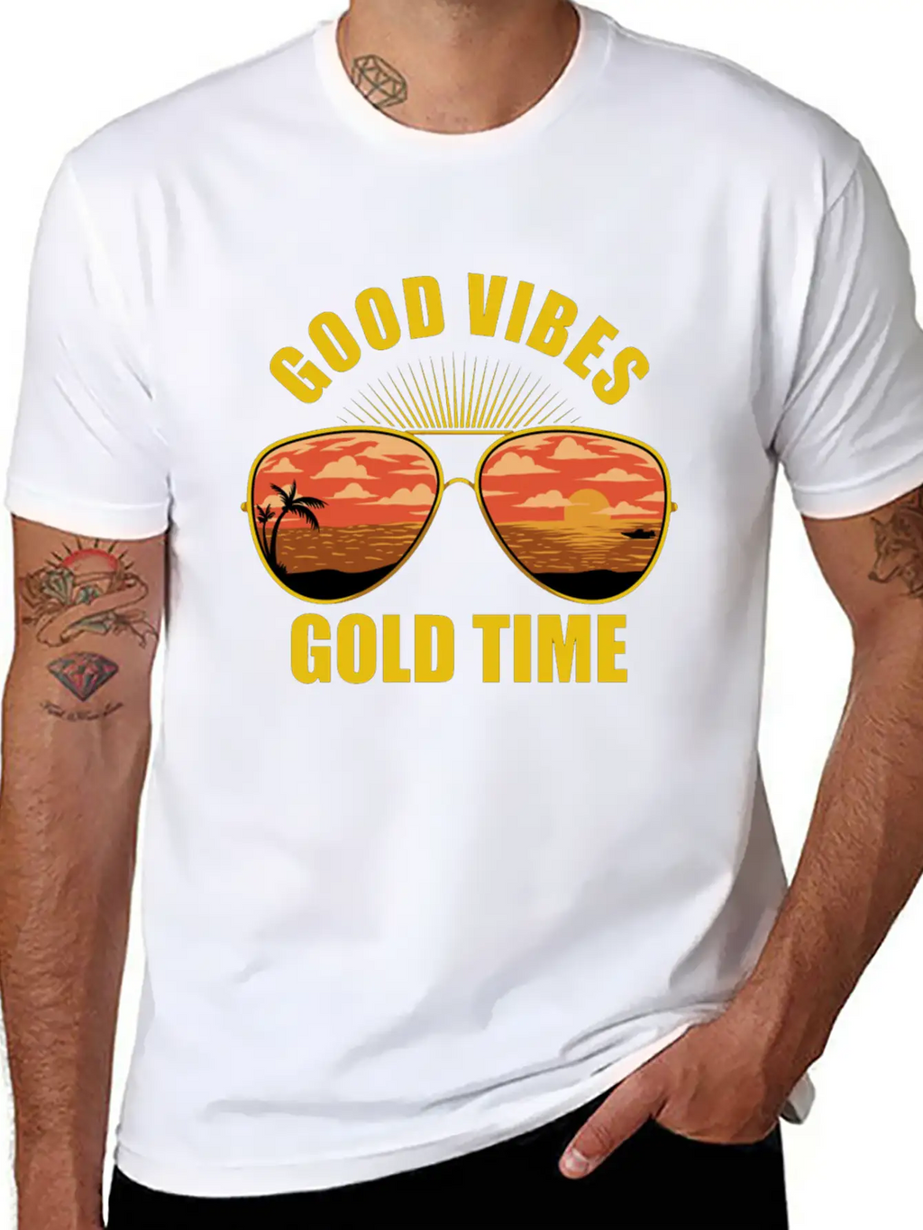 Eyeglasses Beach Sunset Essential Cotton Tee For Daily Outfits – Unisex Style