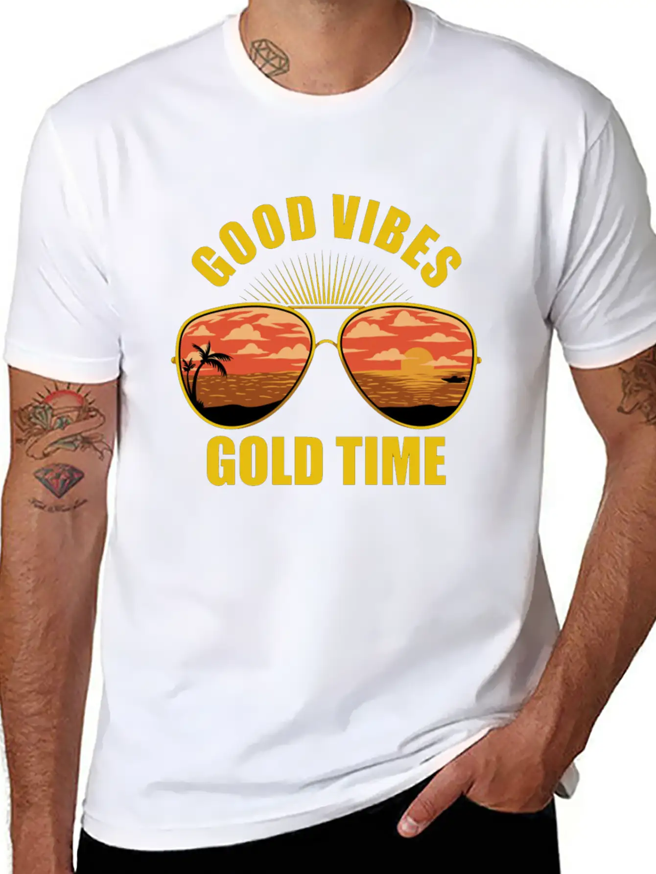 Eyeglasses Beach Sunset Essential Cotton Tee For Daily Outfits – Unisex Style