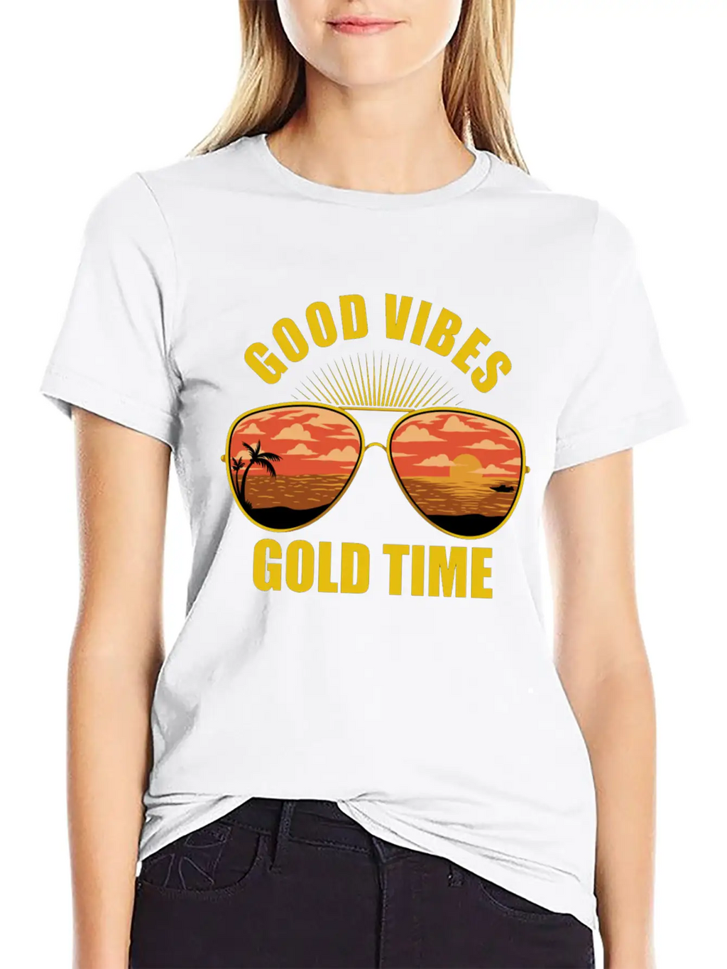 Eyeglasses Beach Sunset Essential Cotton Tee For Daily Outfits – Unisex Style