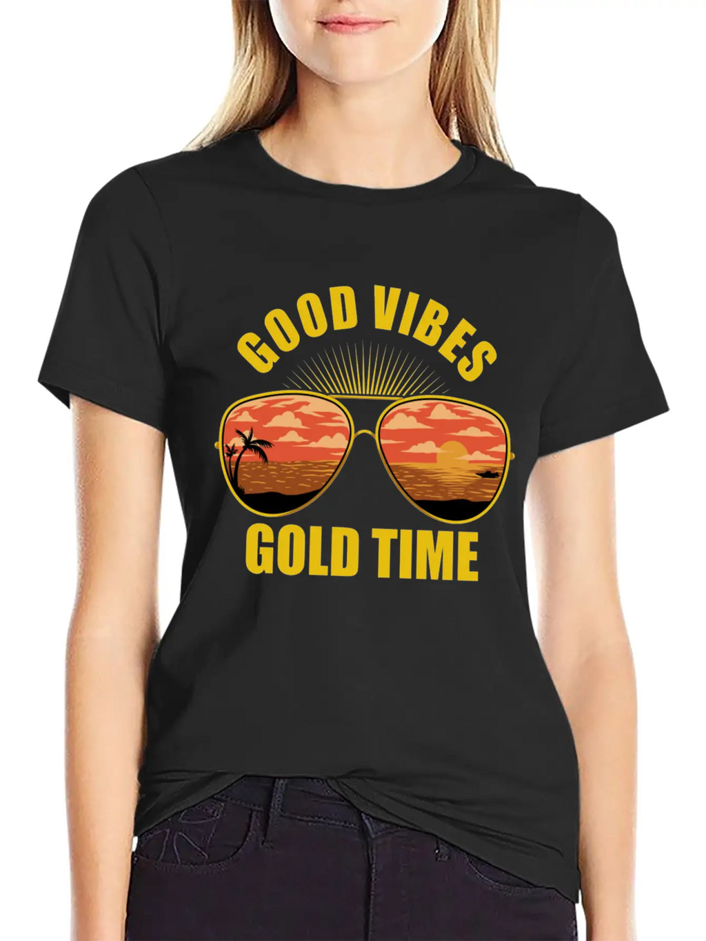 Eyeglasses Beach Sunset Essential Cotton Tee For Daily Outfits – Unisex Style