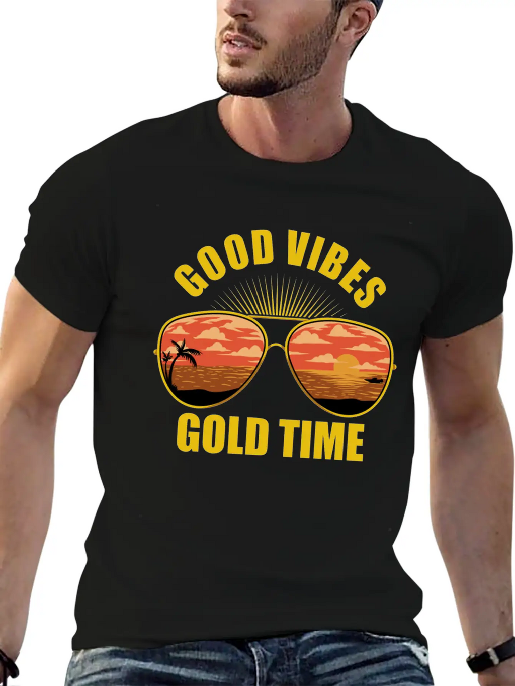 Eyeglasses Beach Sunset Essential Cotton Tee For Daily Outfits – Unisex Style