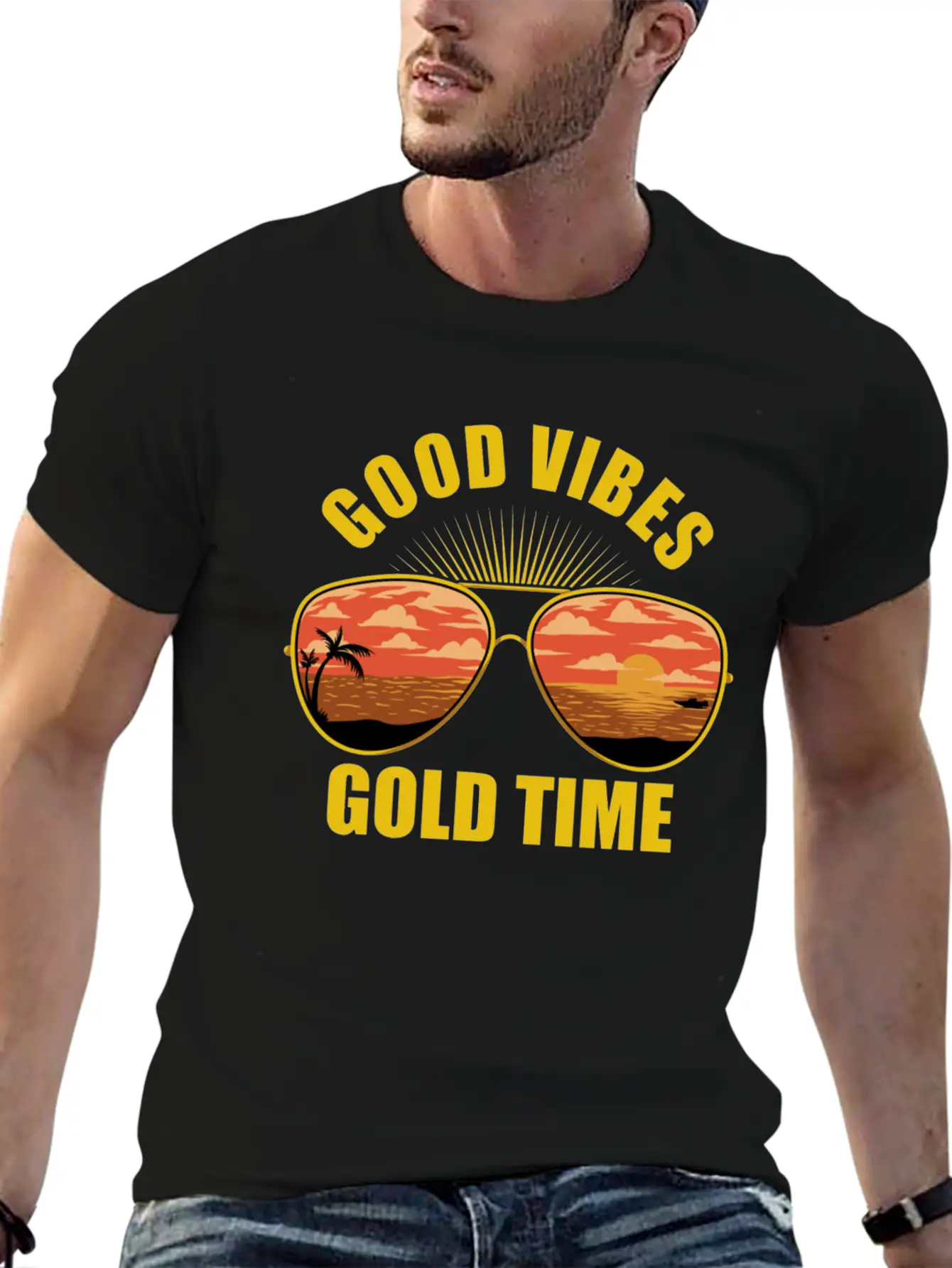 Eyeglasses Beach Sunset Essential Cotton Tee For Daily Outfits – Unisex Style