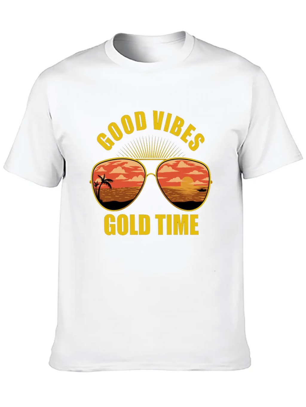Eyeglasses Beach Sunset Essential Cotton Tee For Daily Outfits – Unisex Style