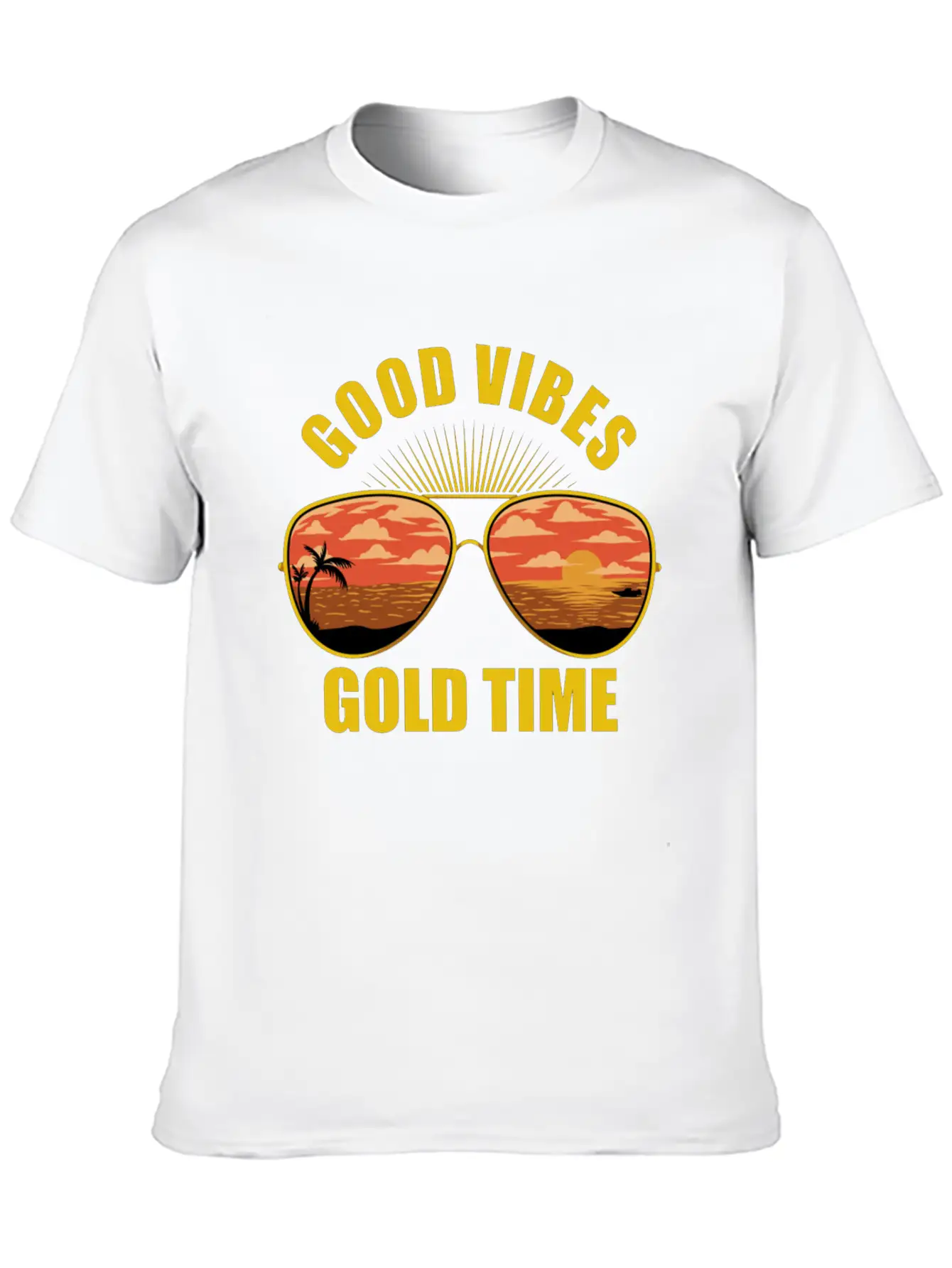 Eyeglasses Beach Sunset Essential Cotton Tee For Daily Outfits – Unisex Style