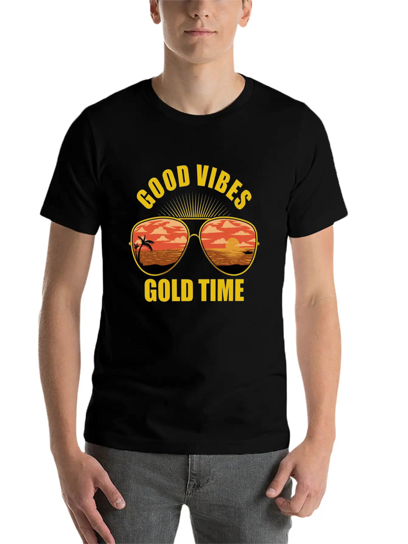 Eyeglasses Beach Sunset Essential Cotton Tee For Daily Outfits – Unisex Style