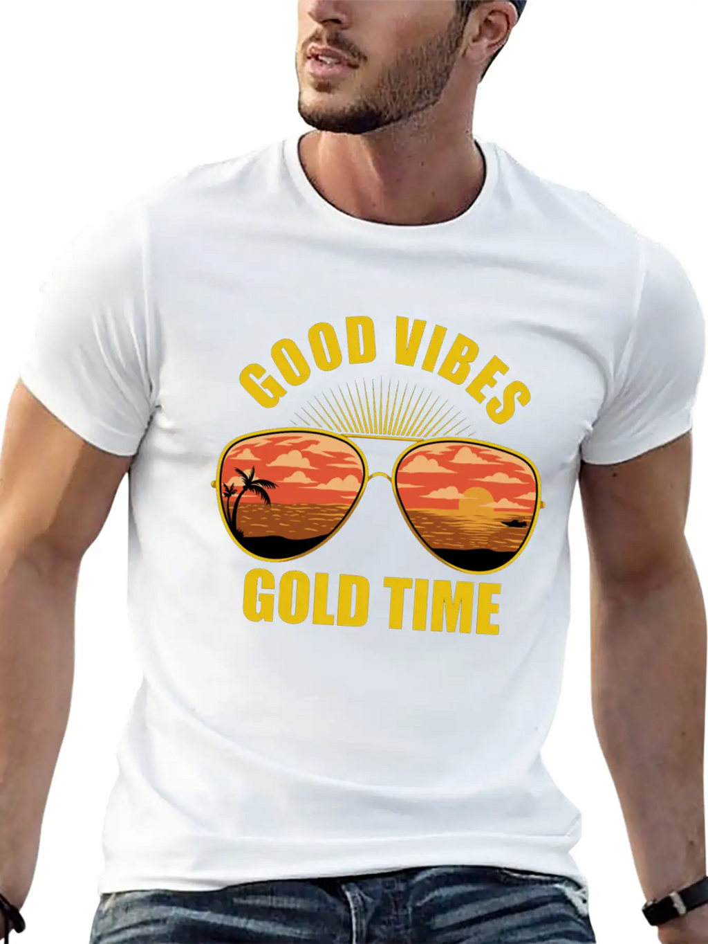 Eyeglasses Beach Sunset Essential Cotton Tee For Daily Outfits – Unisex Style