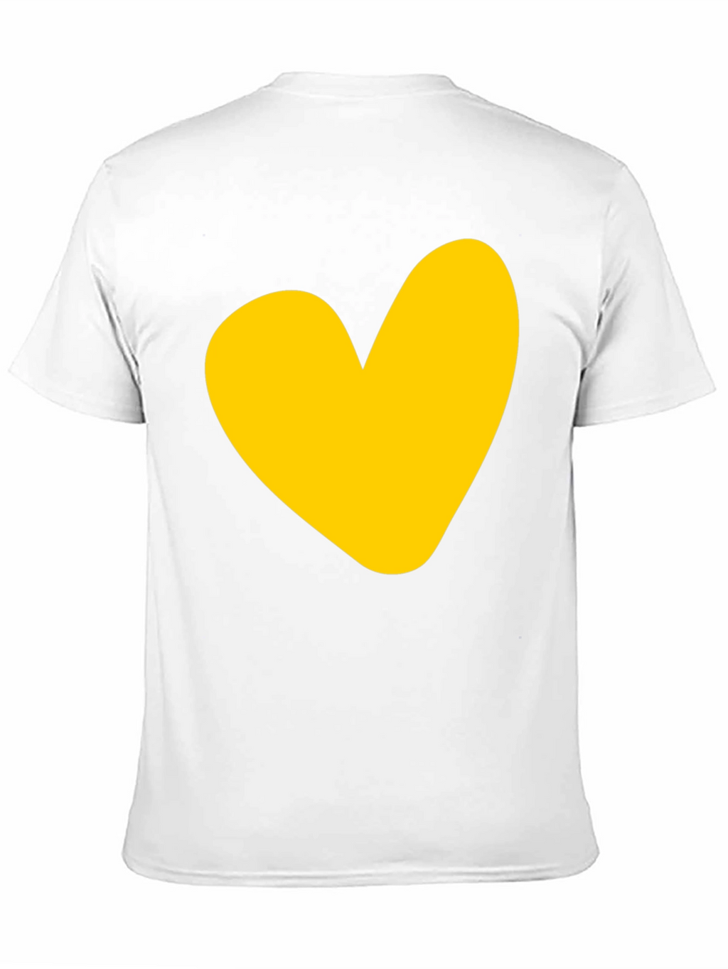 Black T-Shirt with Yellow Heart Graphic