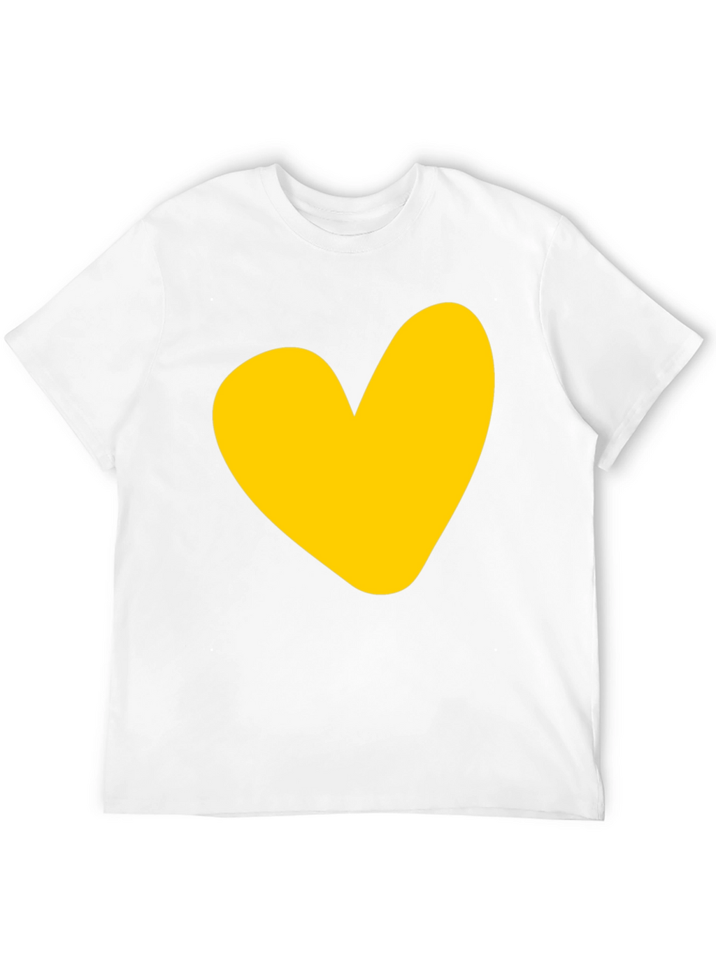 Black T-Shirt with Yellow Heart Graphic
