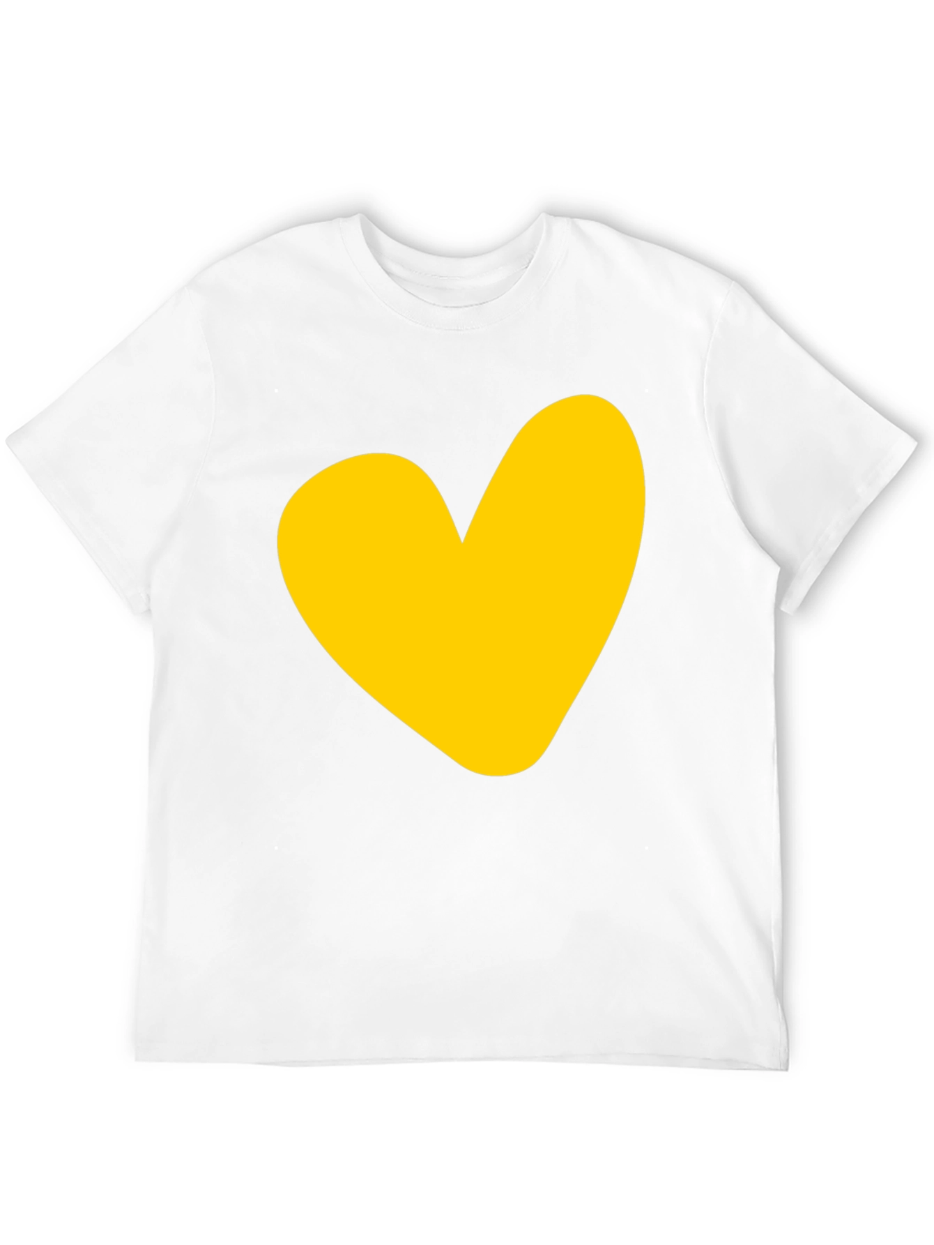 Black T-Shirt with Yellow Heart Graphic