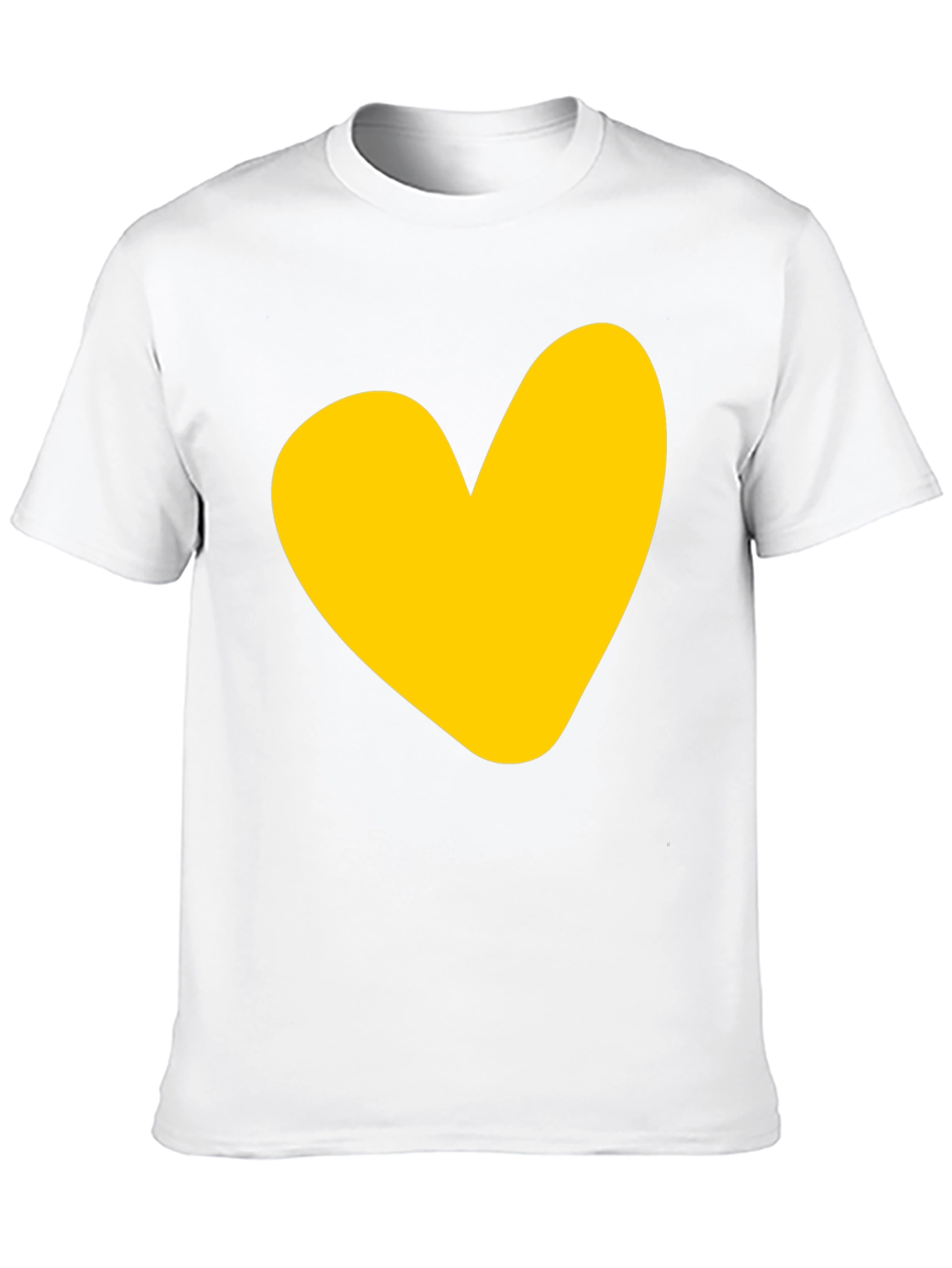 Black T-Shirt with Yellow Heart Graphic