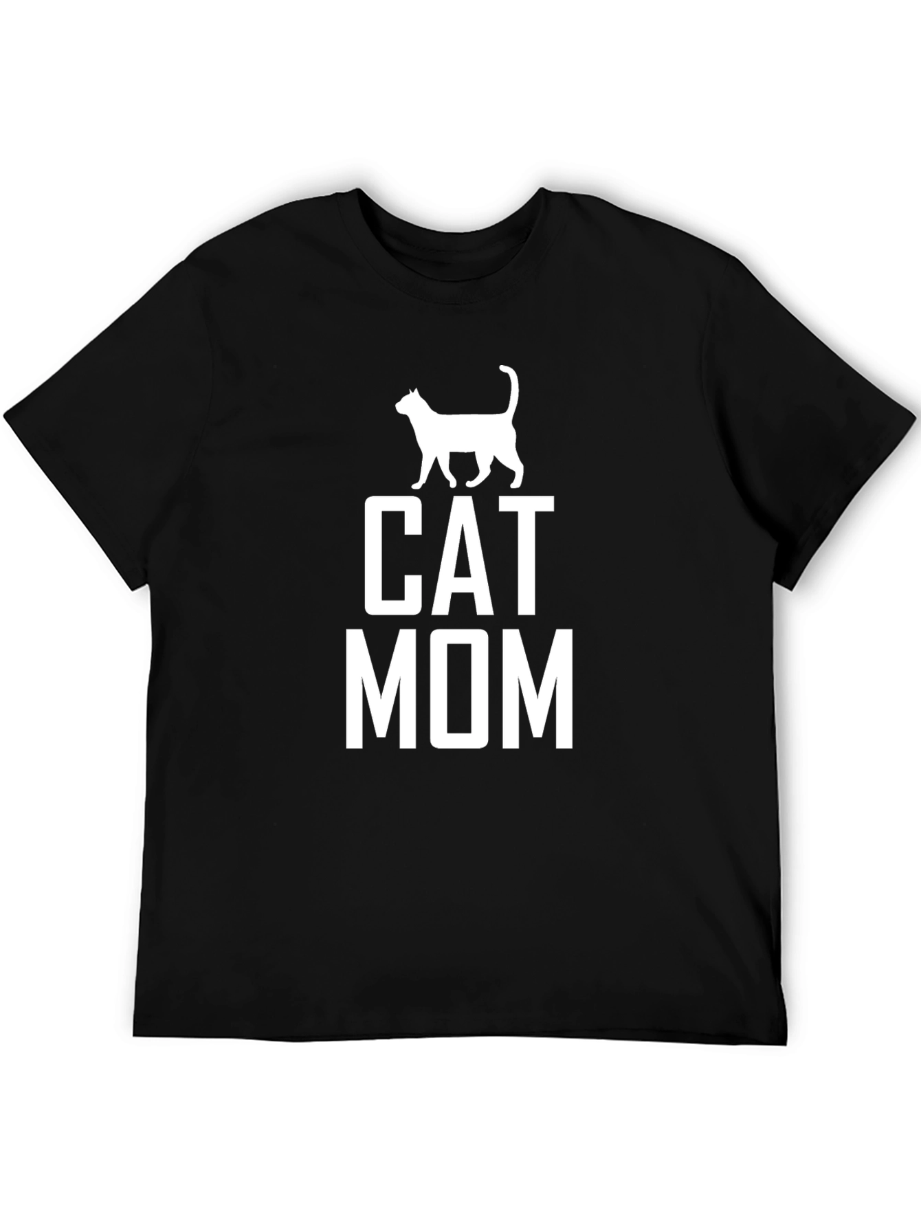 Cat Mom T-Shirt - Black Graphic Tee for Cat Lovers