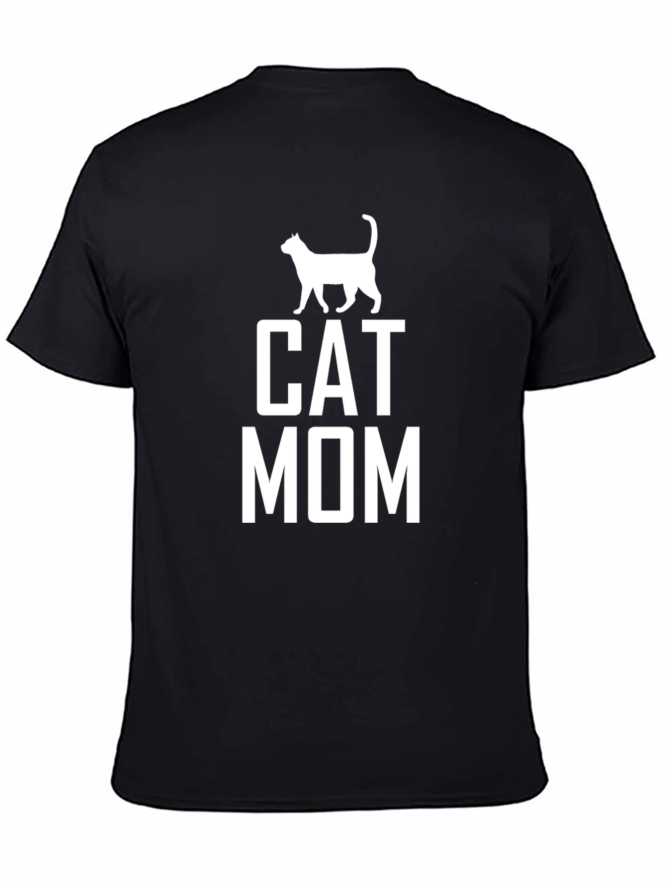 Cat Mom T-Shirt - Black Graphic Tee for Cat Lovers