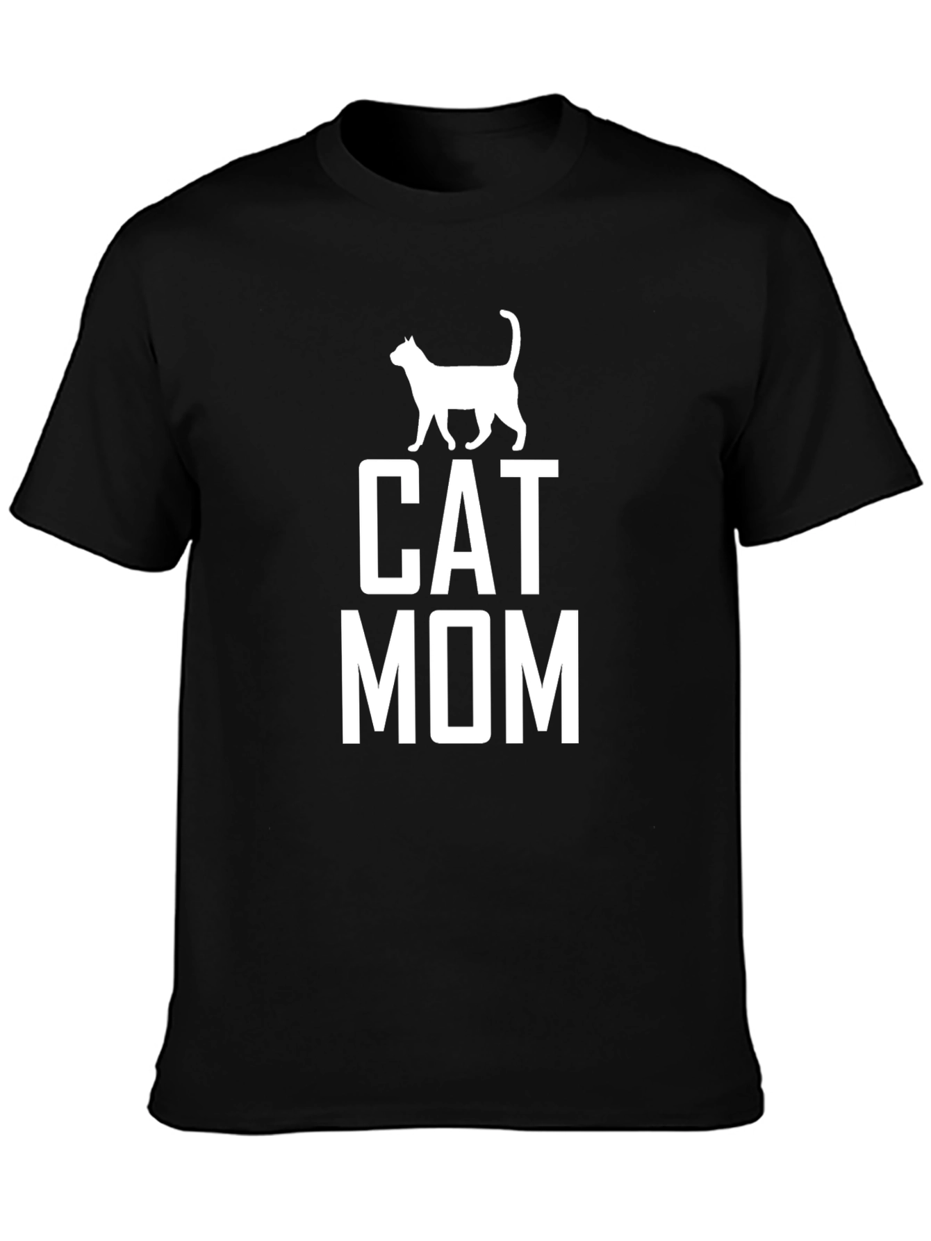 Cat Mom T-Shirt - Black Graphic Tee for Cat Lovers