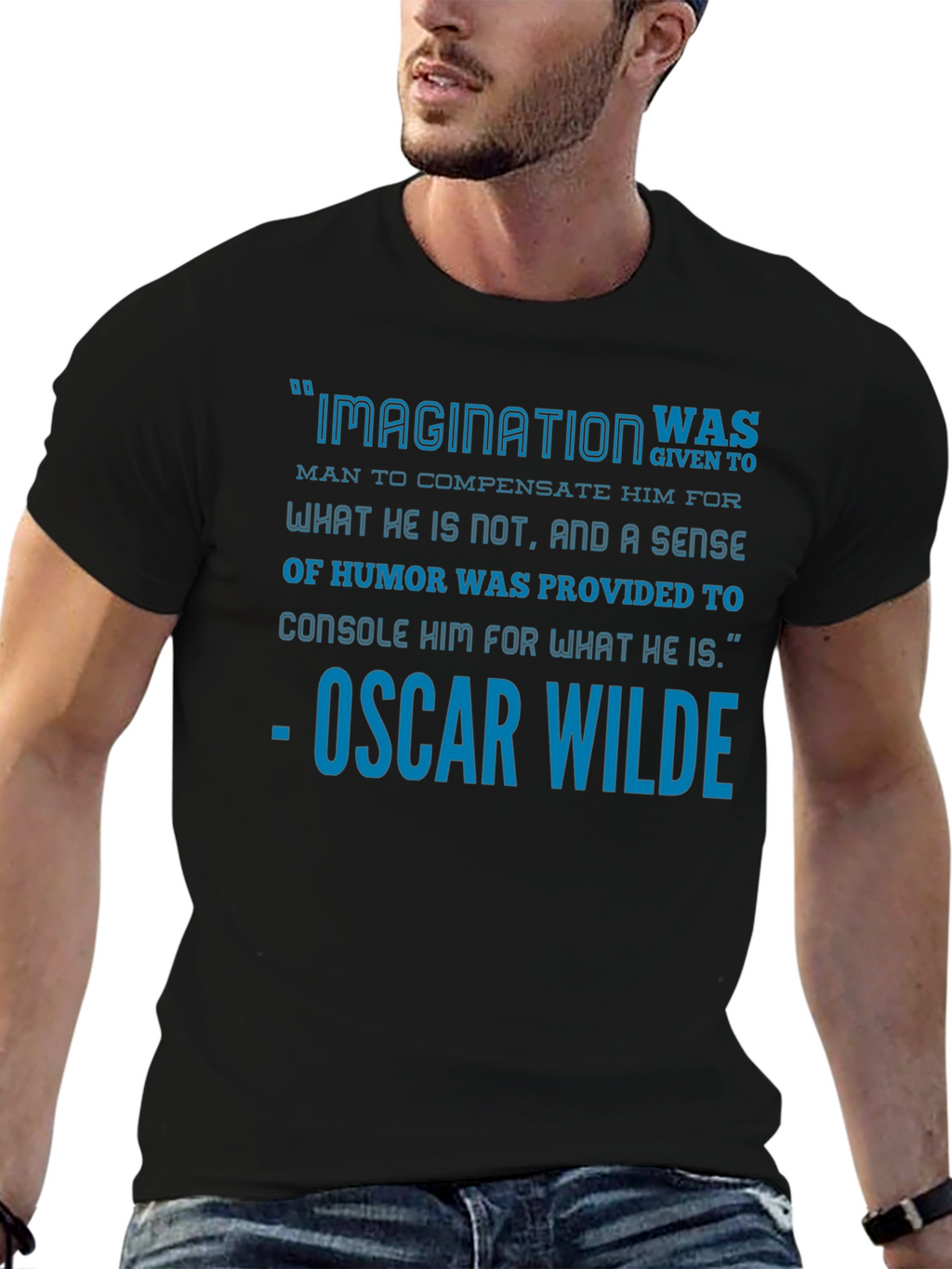 Imagination Oscar Wilde Quote Black T-Shirt
