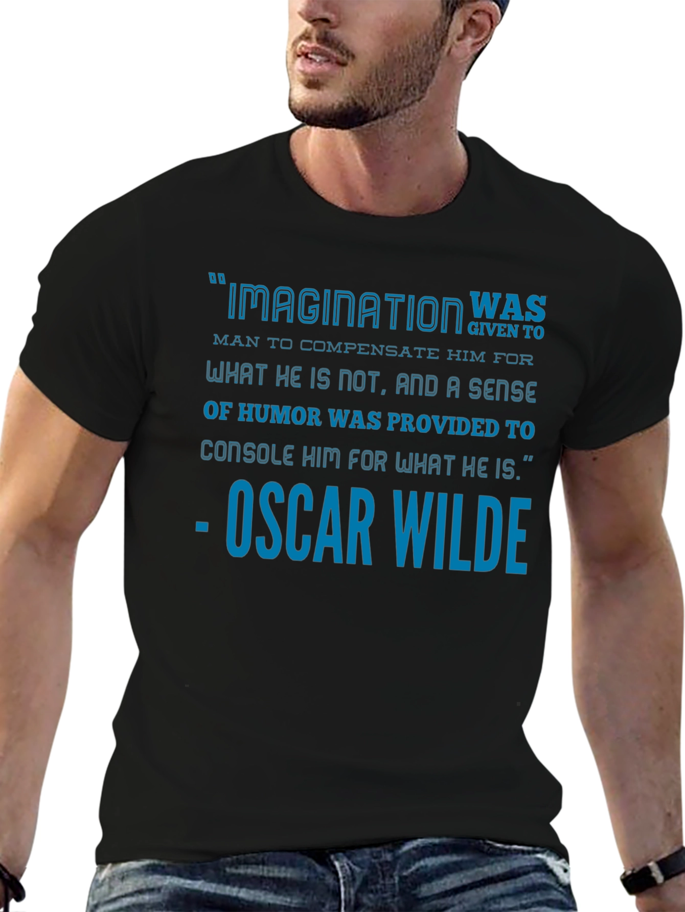 Imagination Oscar Wilde Quote Black T-Shirt