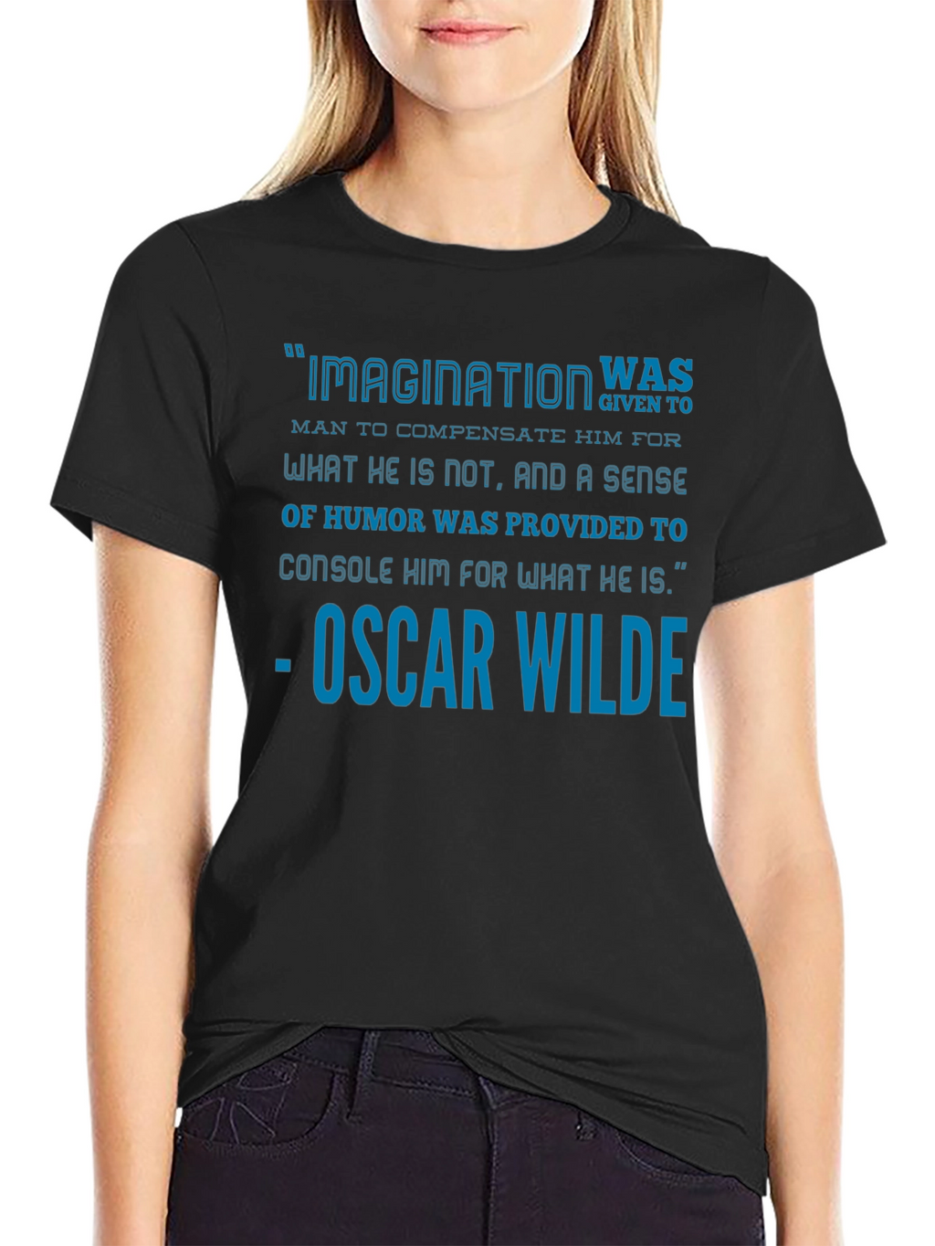 Imagination Oscar Wilde Quote Black T-Shirt