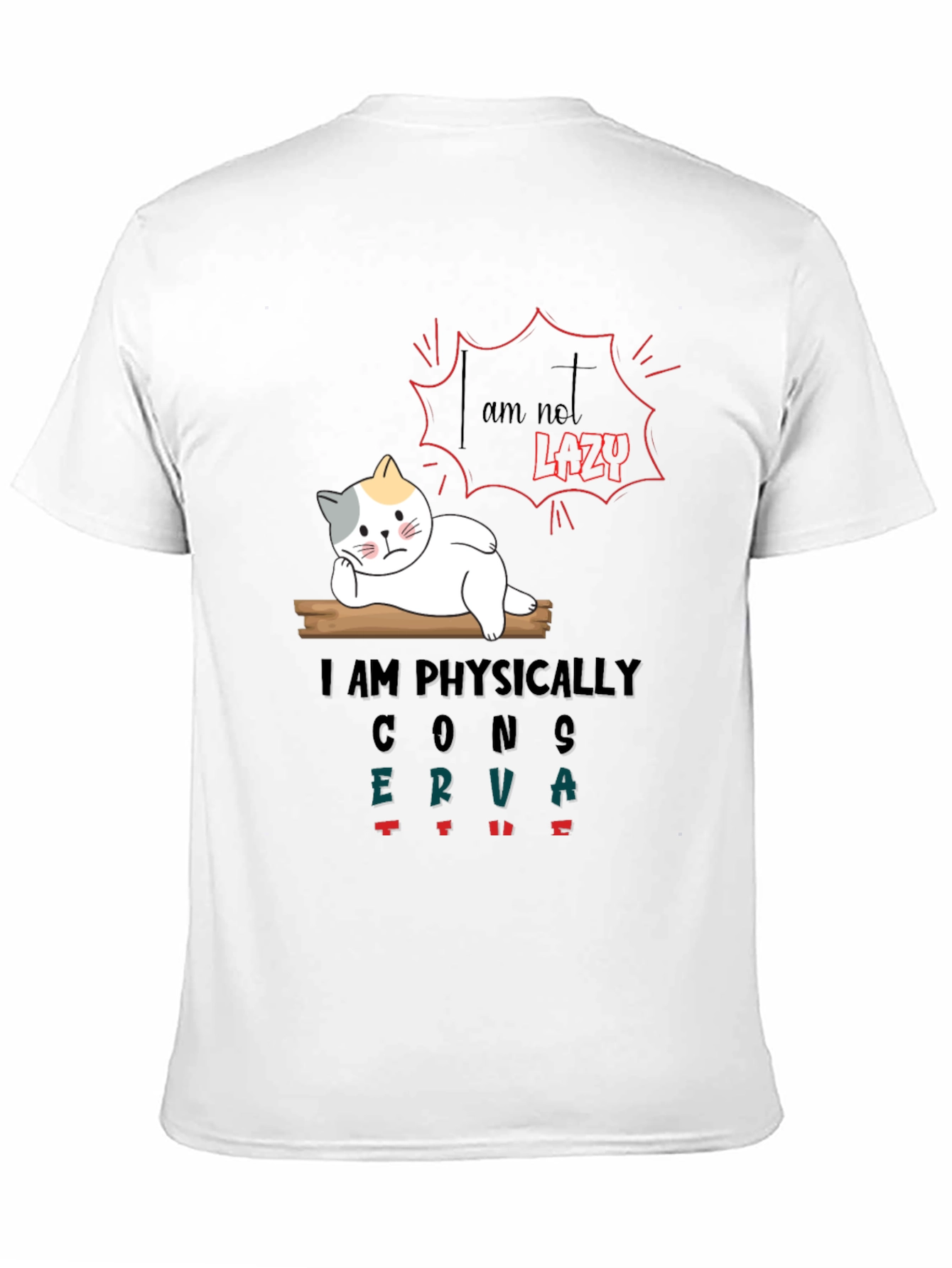 Lazy Cat Graphic T-Shirt - Humorous & Comfortable