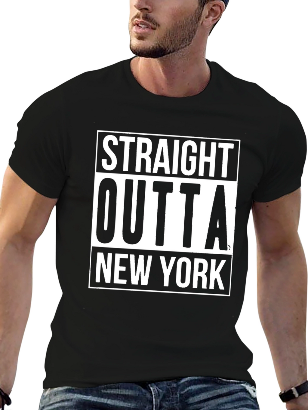 Straight Outta New York Black Graphic Tee