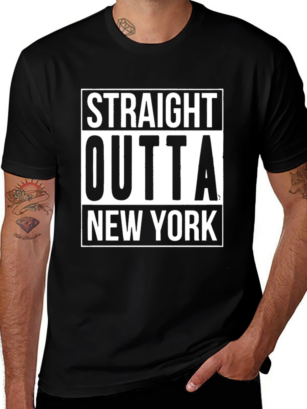 Straight Outta New York Black Graphic Tee