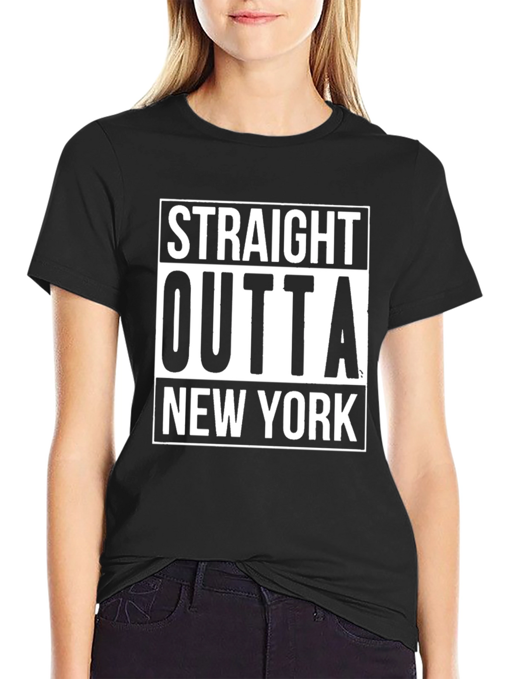 Straight Outta New York Black Graphic Tee