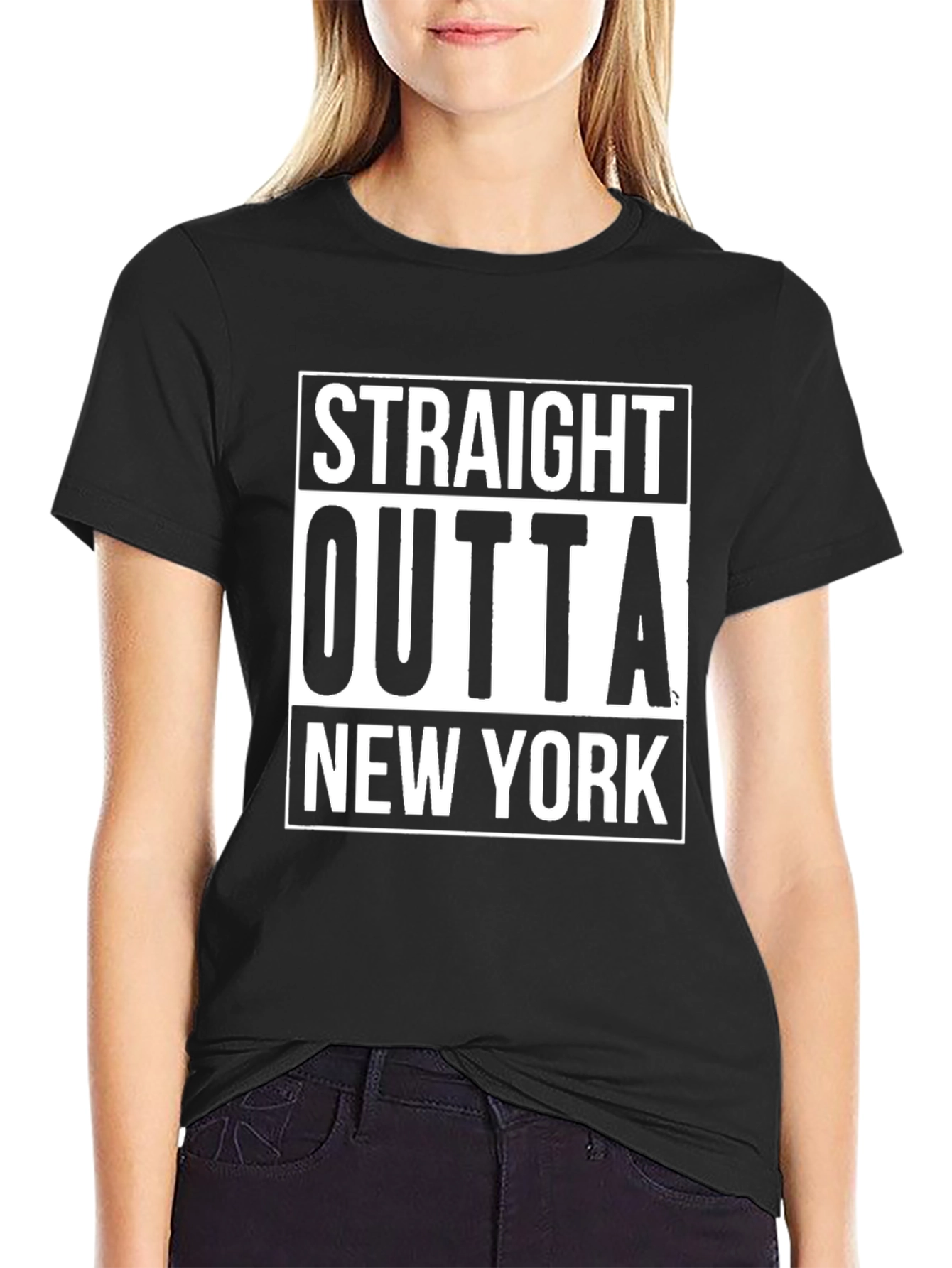 Straight Outta New York Black Graphic Tee