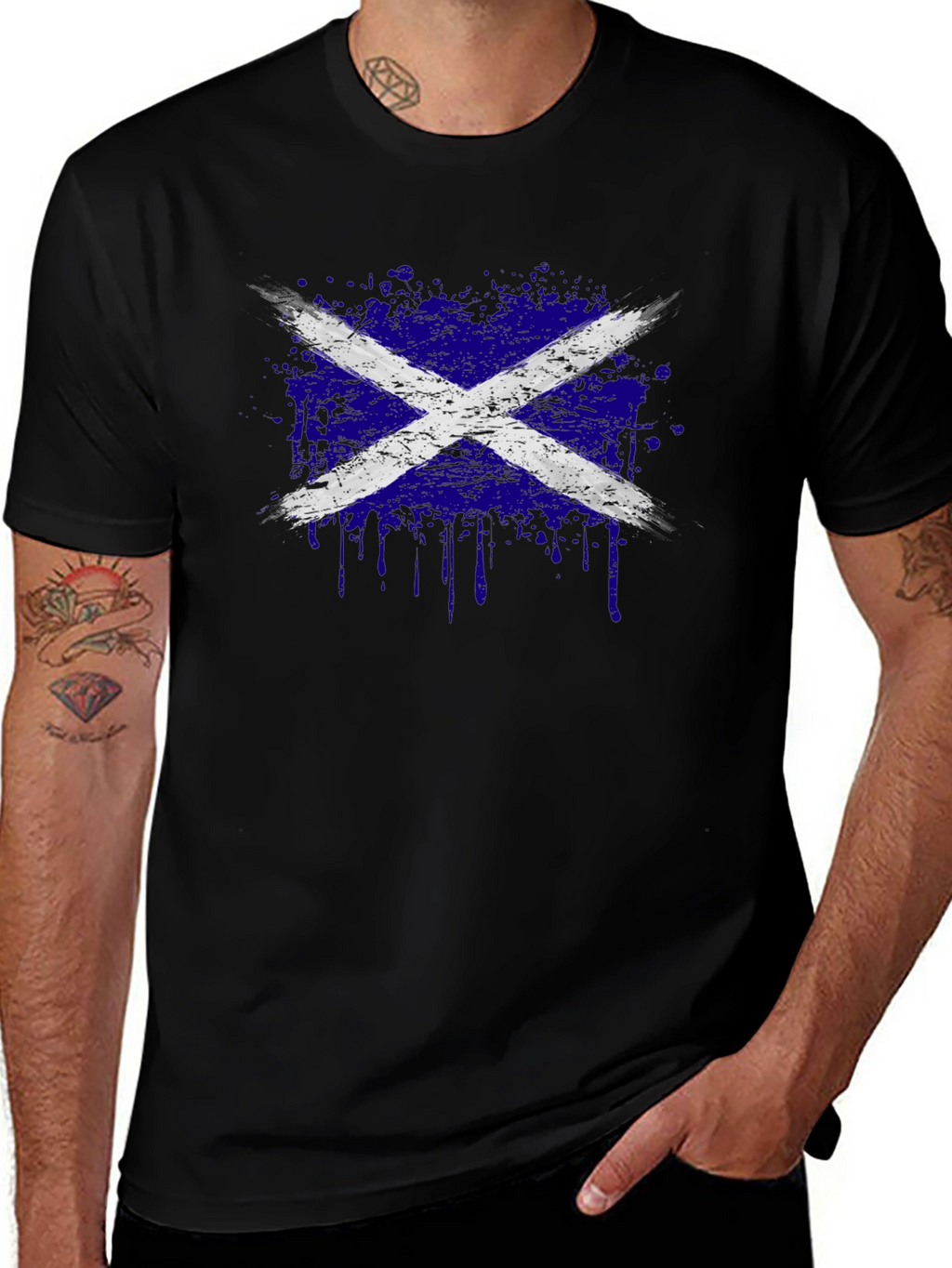 Distressed Scottish Flag Graphic Tee