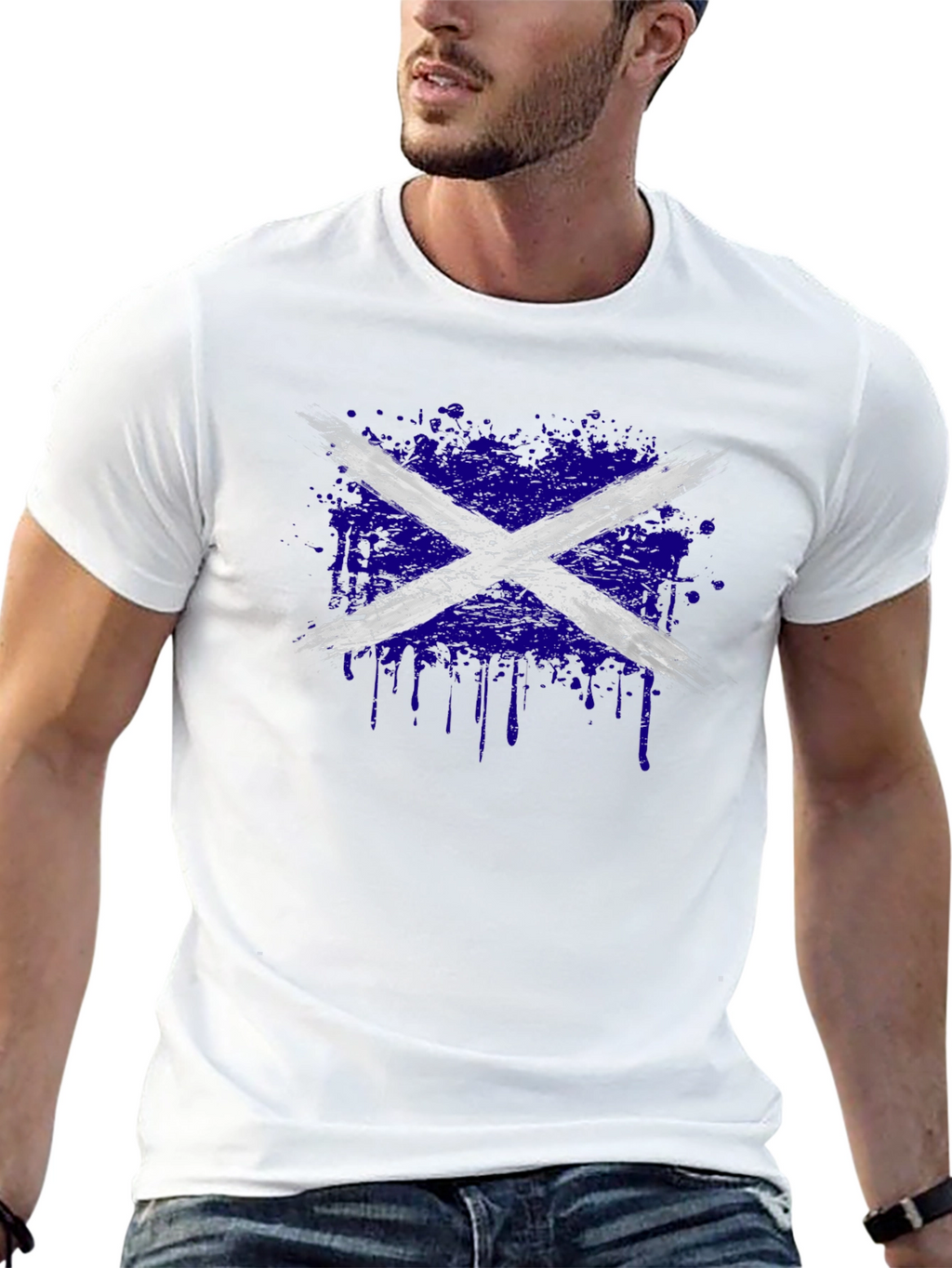 Distressed Scottish Flag Graphic Tee