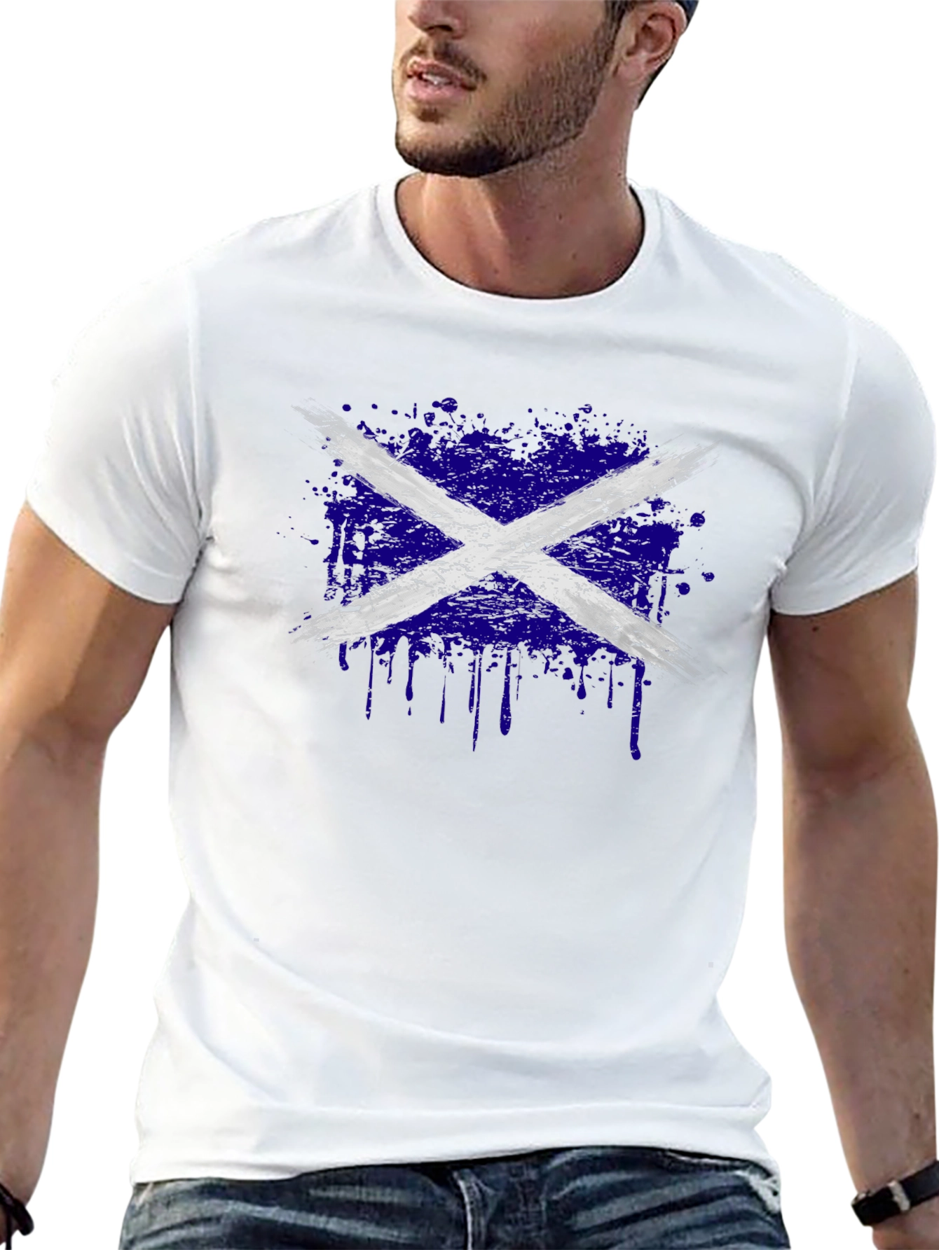 Distressed Scottish Flag Graphic Tee