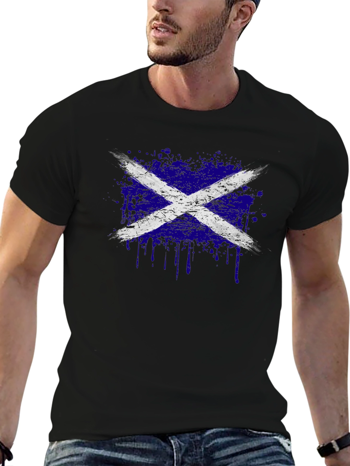 Distressed Scottish Flag Graphic Tee