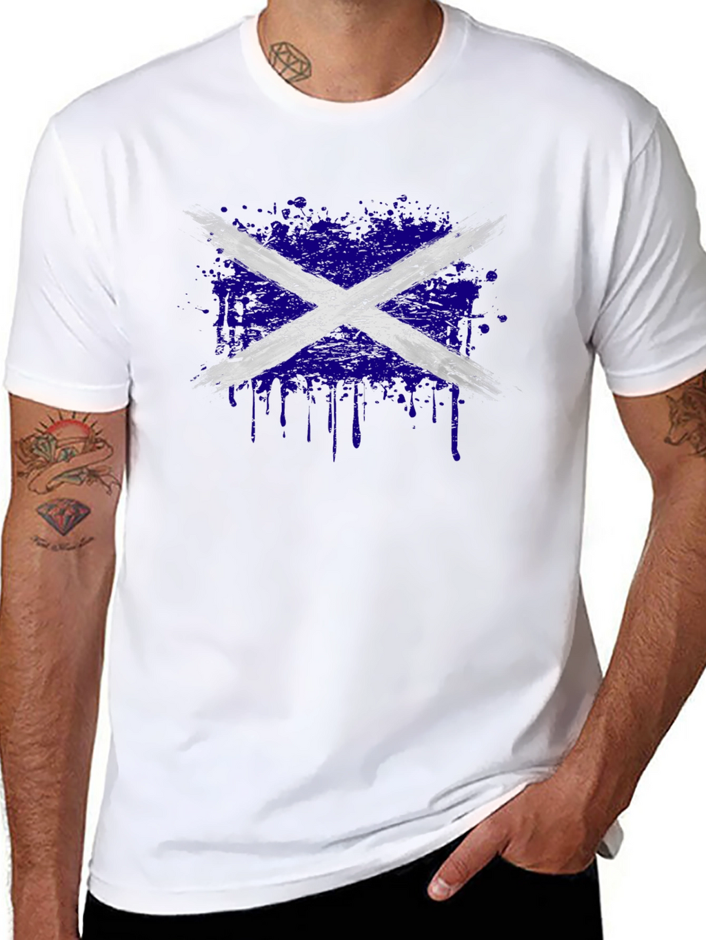 Distressed Scottish Flag Graphic Tee
