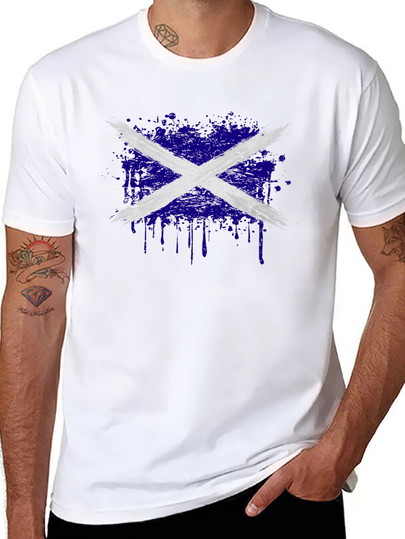 Distressed Scottish Flag Graphic Tee
