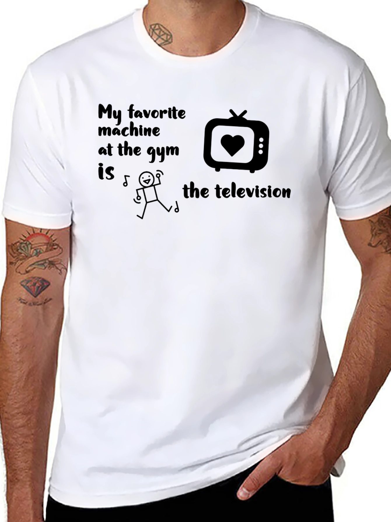 Gym Humor T-Shirt - Favorite Machine is TV