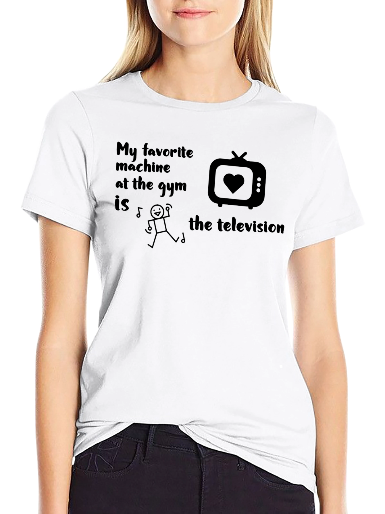 Gym Humor T-Shirt - Favorite Machine is TV