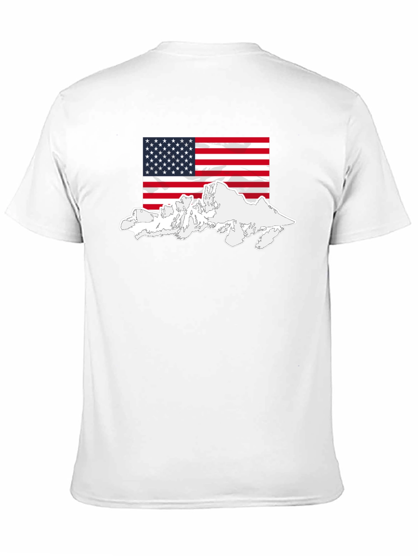 USA Flag Mountain Graphic Black T-Shirt