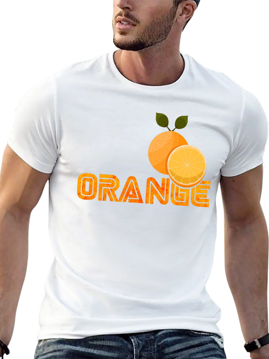 Orange Fruit Graphic Print T-Shirt