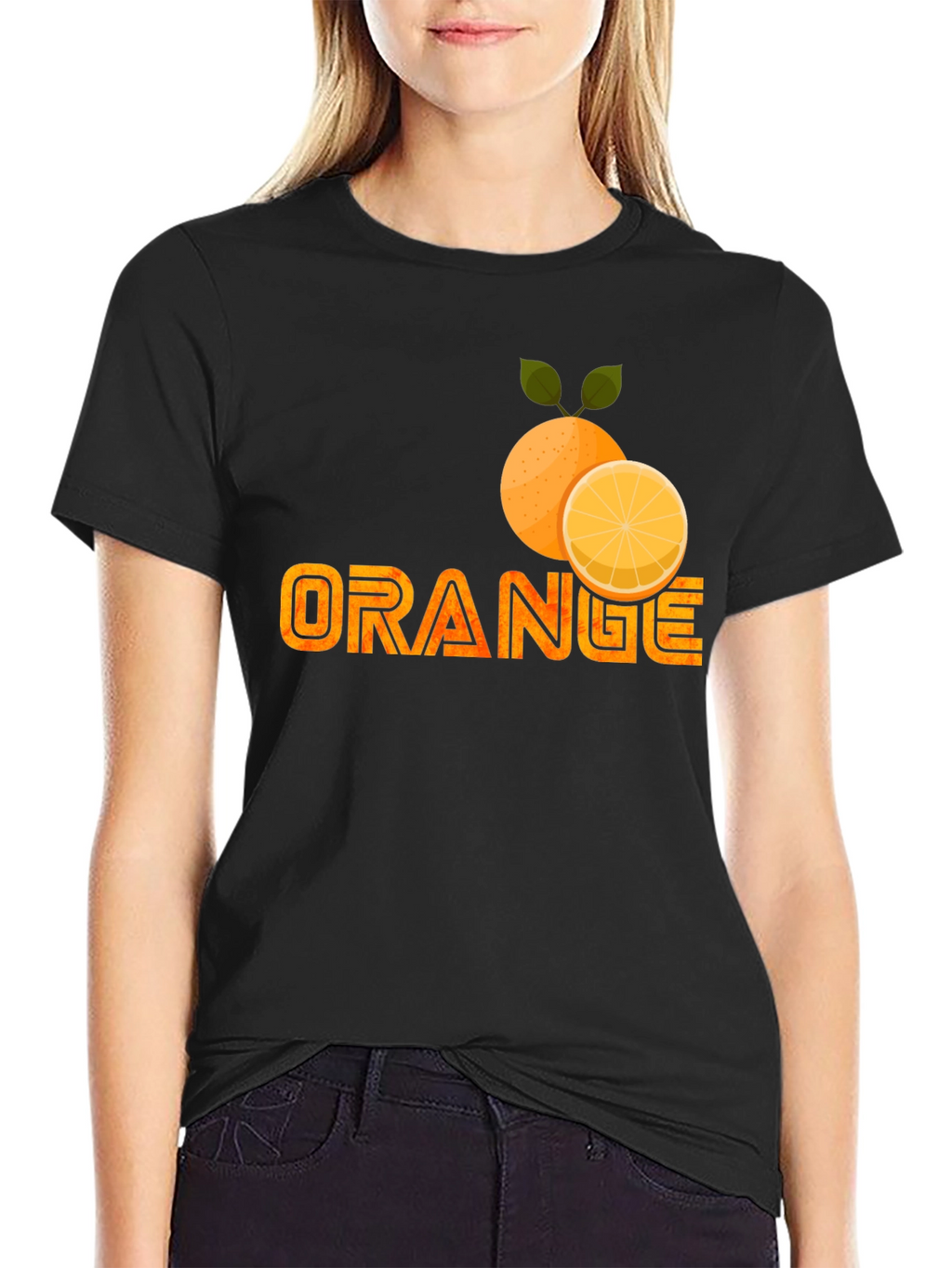 Orange Fruit Graphic Print T-Shirt