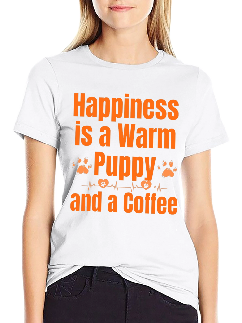 Warm Puppy and Coffee Graphic T-Shirt