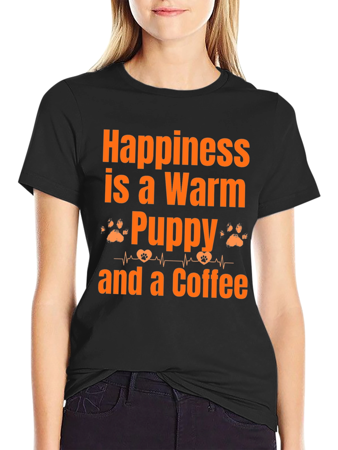 Warm Puppy and Coffee Graphic T-Shirt