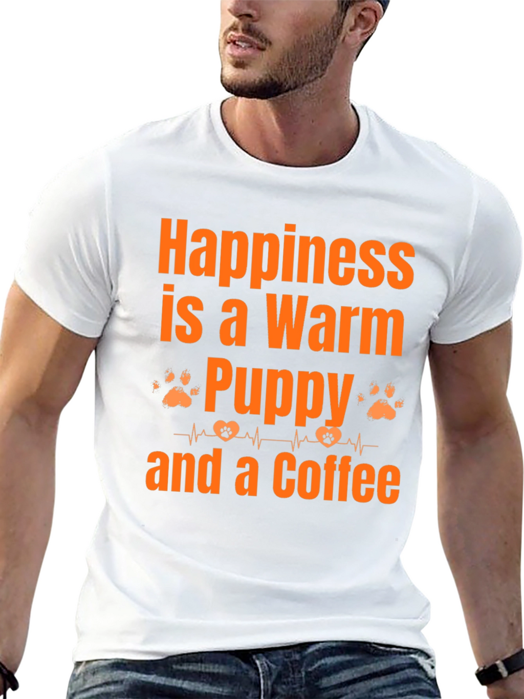 Warm Puppy and Coffee Graphic T-Shirt