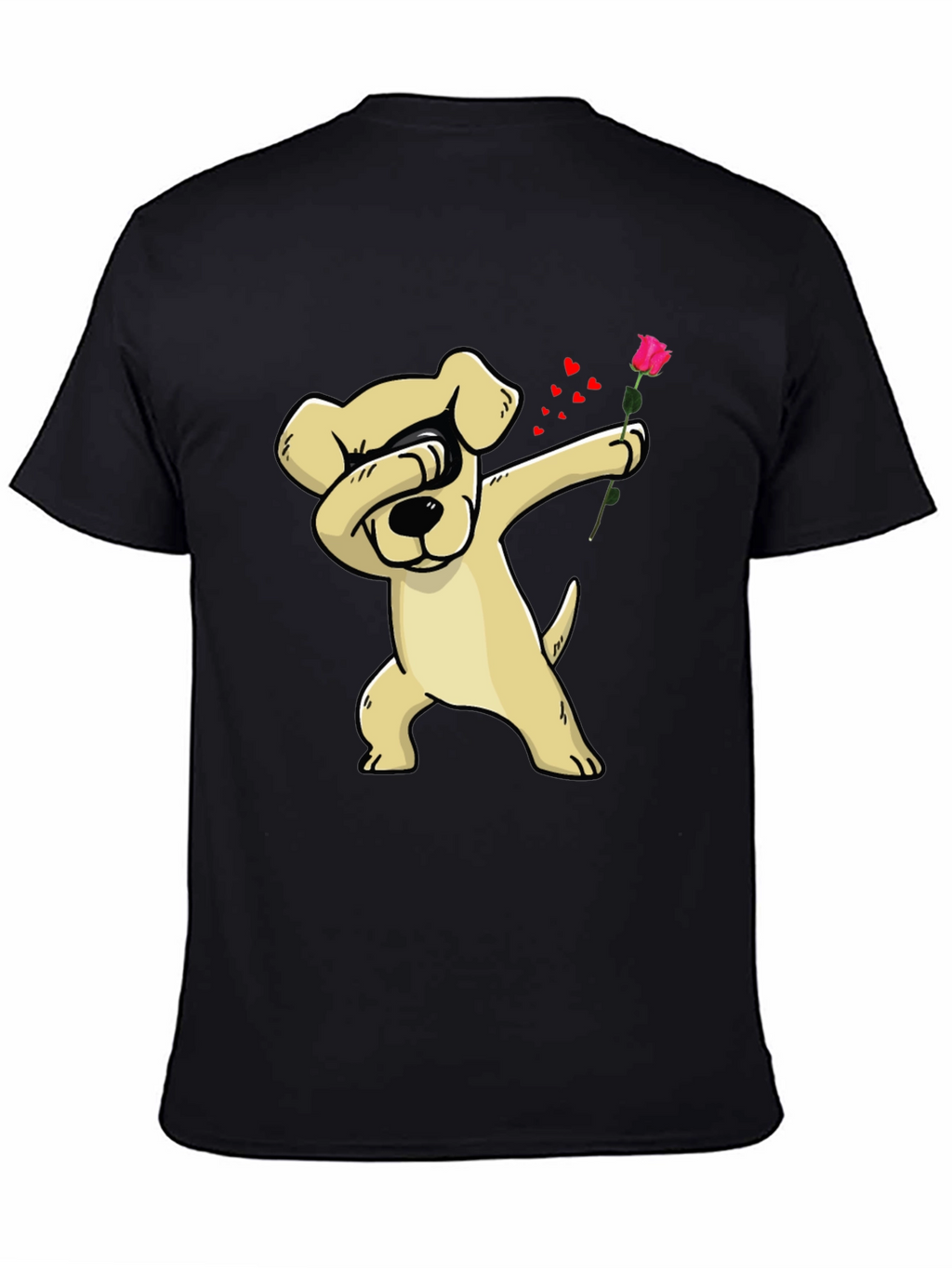 Dabbing Dog Rose Valentines Day T-Shirt