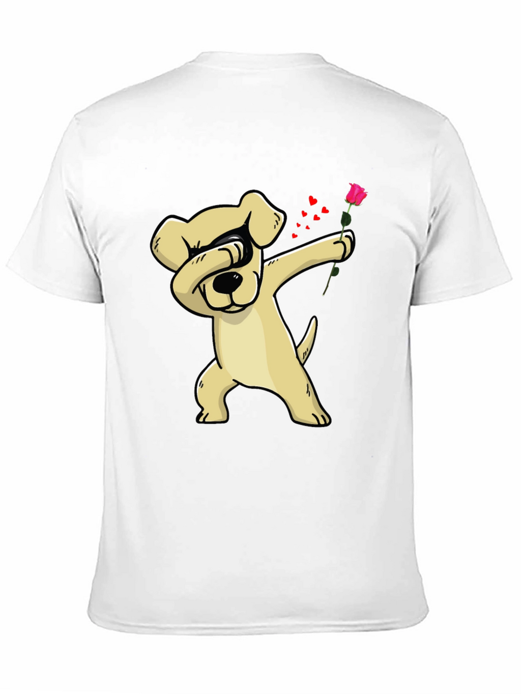 Dabbing Dog Rose Valentines Day T-Shirt