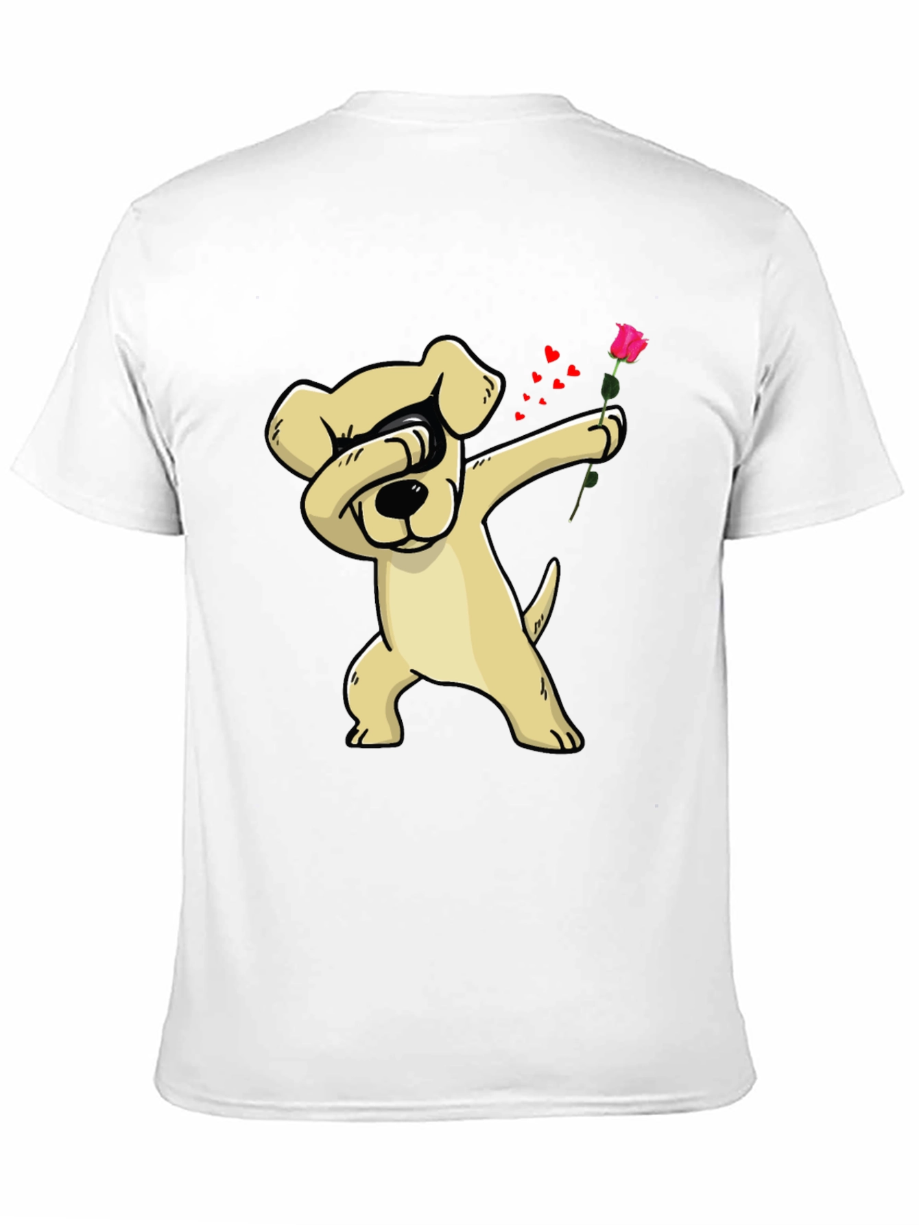 Dabbing Dog Rose Valentines Day T-Shirt