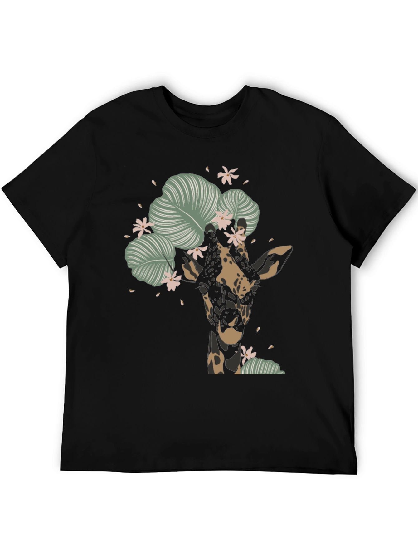 Floral Giraffe Graphic Tee - Unique Animal T-Shirt