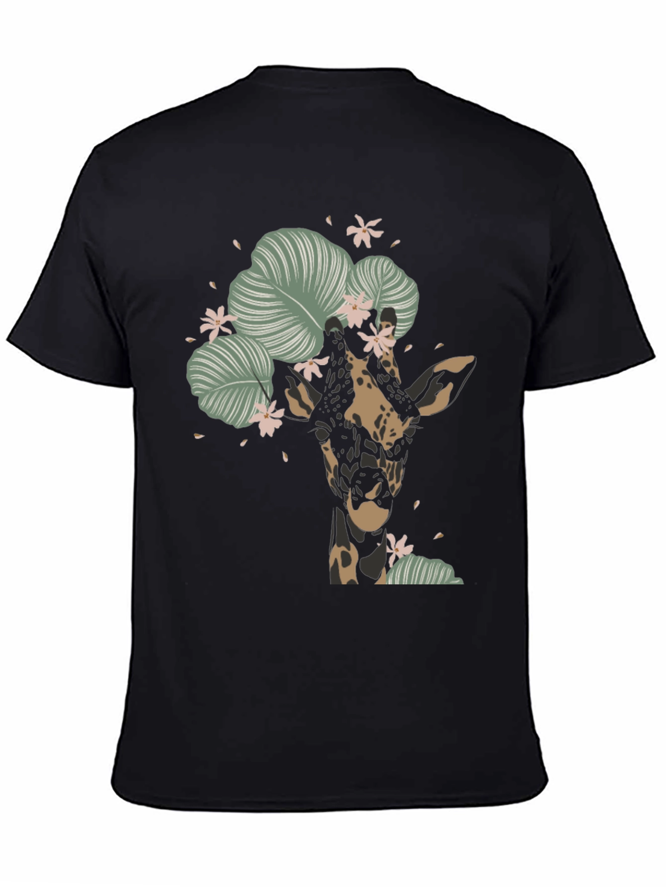 Floral Giraffe Graphic Tee - Unique Animal T-Shirt