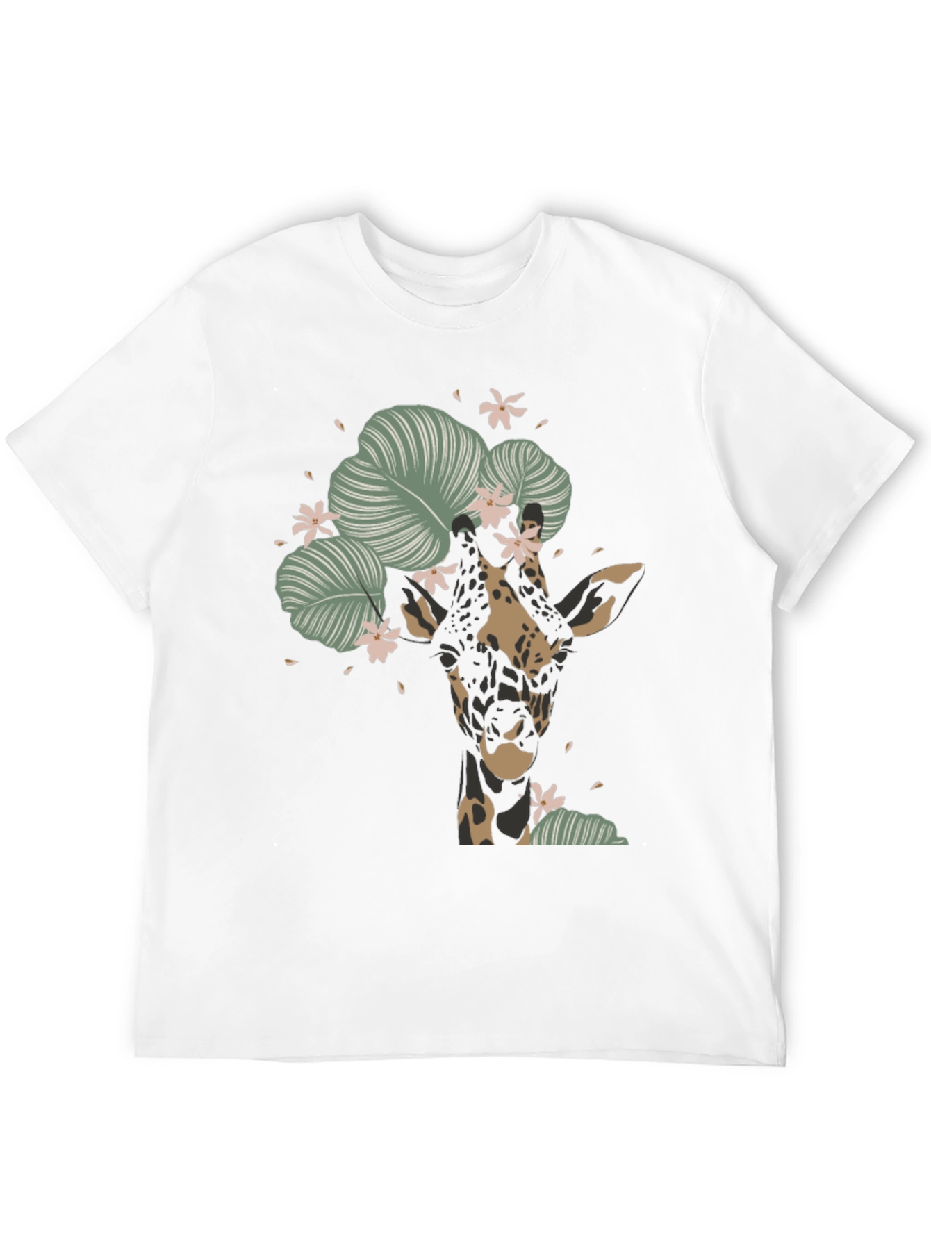 Floral Giraffe Graphic Tee - Unique Animal T-Shirt