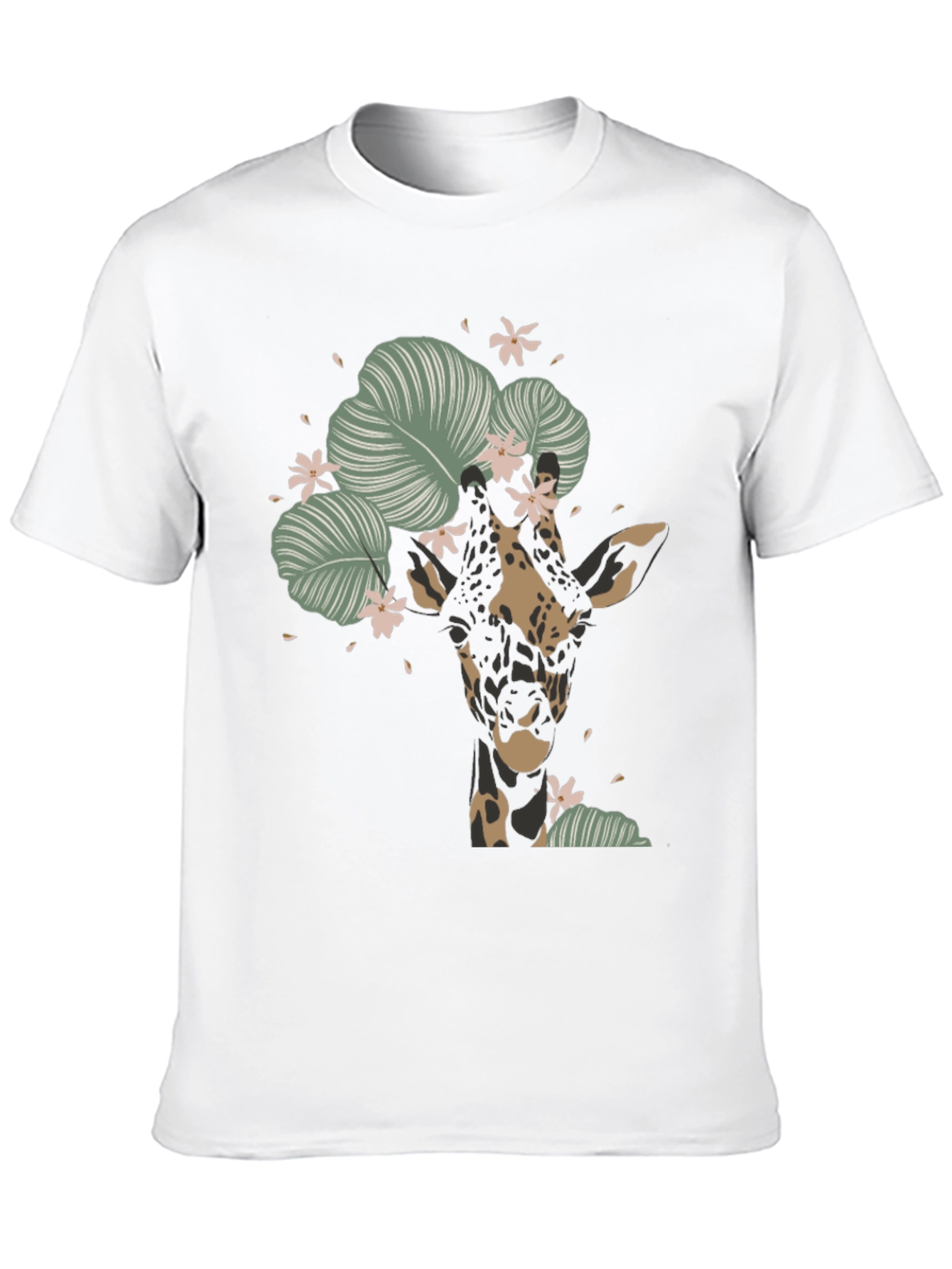 Floral Giraffe Graphic Tee - Unique Animal T-Shirt