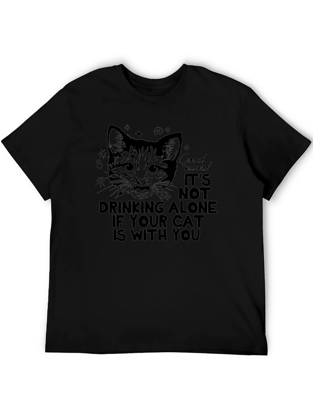 Cat Drinking Alone T-Shirt