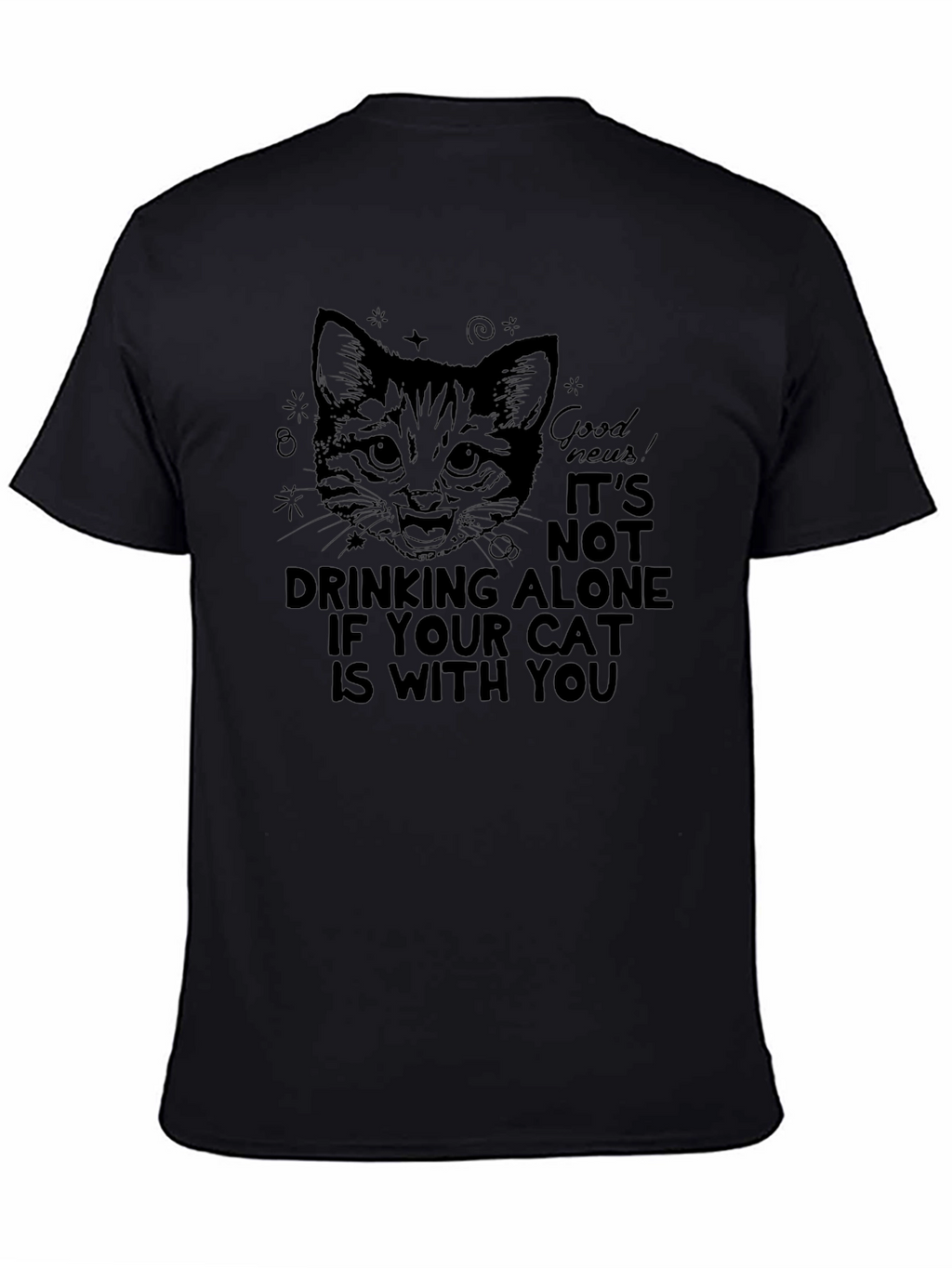 Cat Drinking Alone T-Shirt