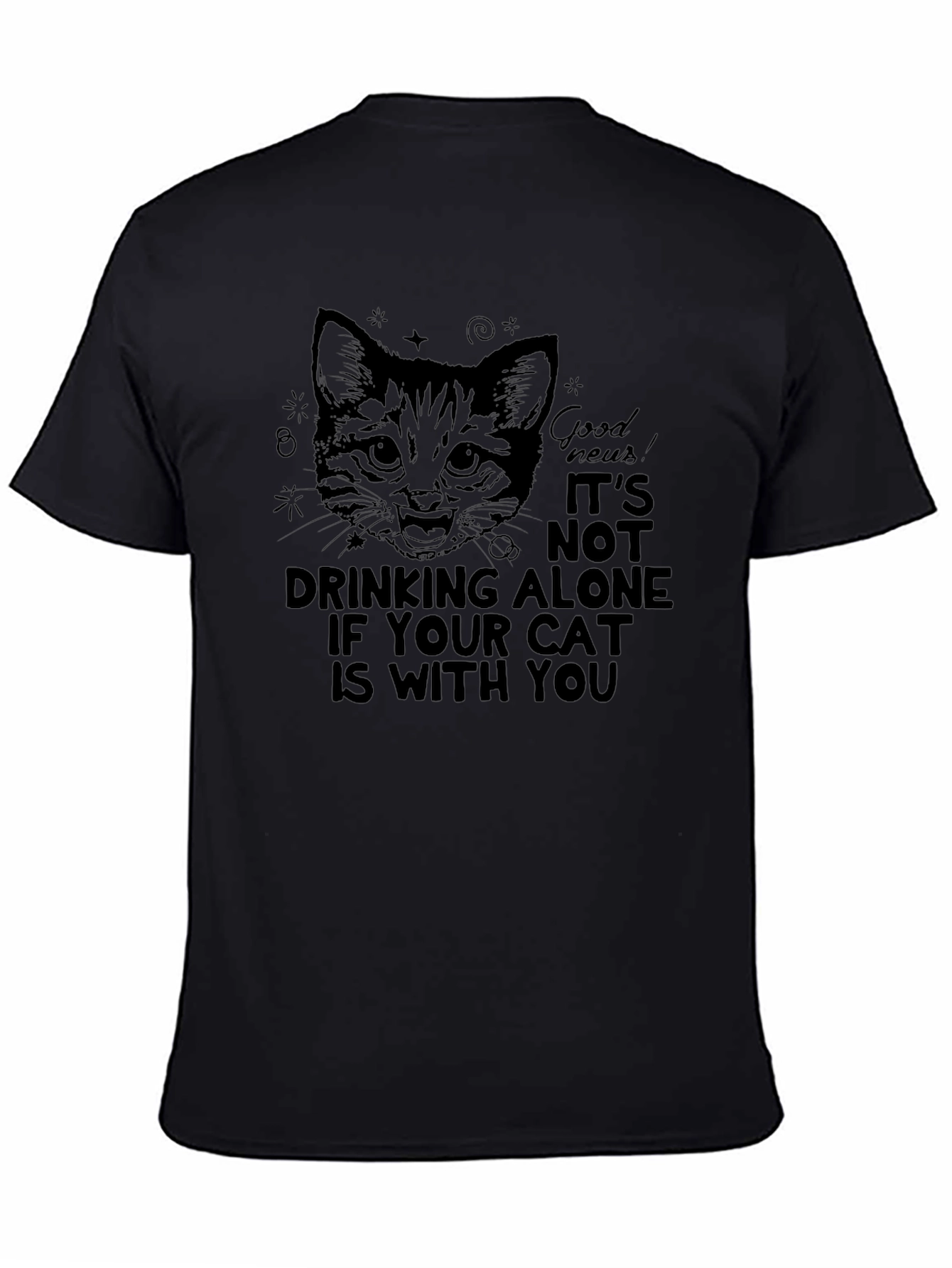 Cat Drinking Alone T-Shirt